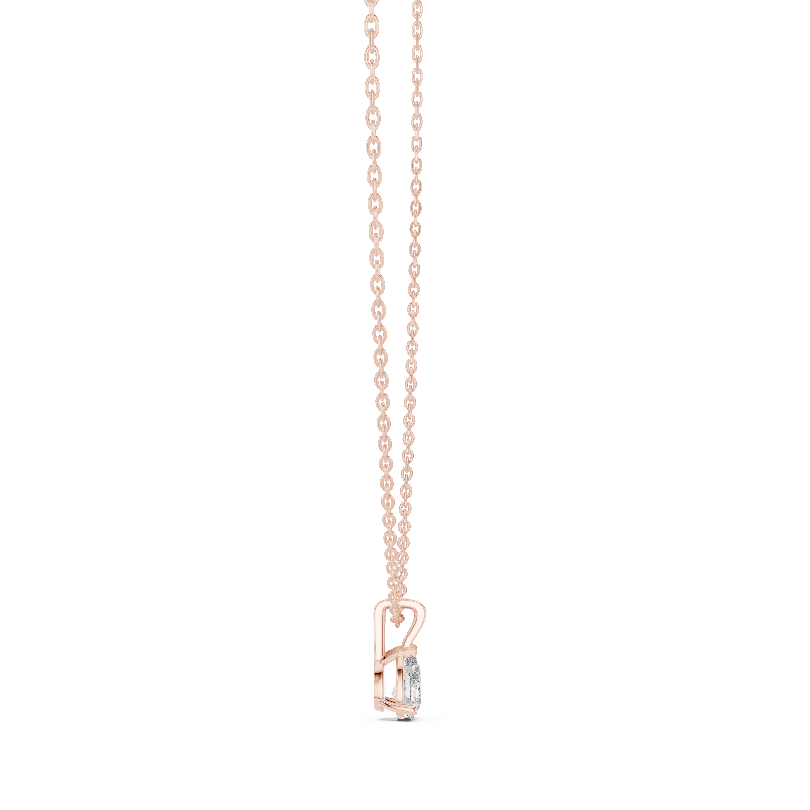 Pear Cut Solitaire Pendant Necklace – Minimal Teardrop Diamond Necklace in Gold