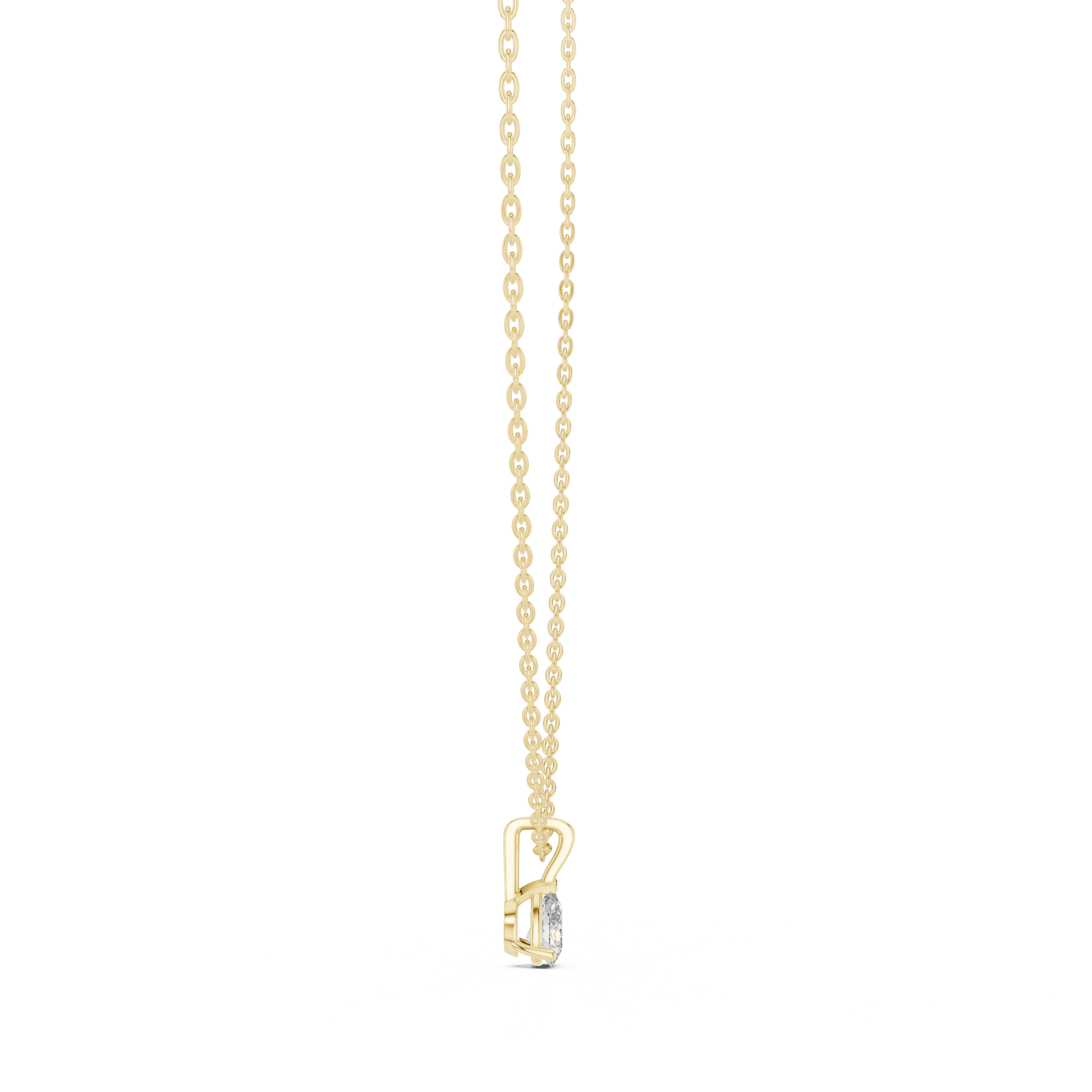 Minimal Pear Cut Solitaire Pendant Necklace – Dainty Teardrop Diamond Necklace