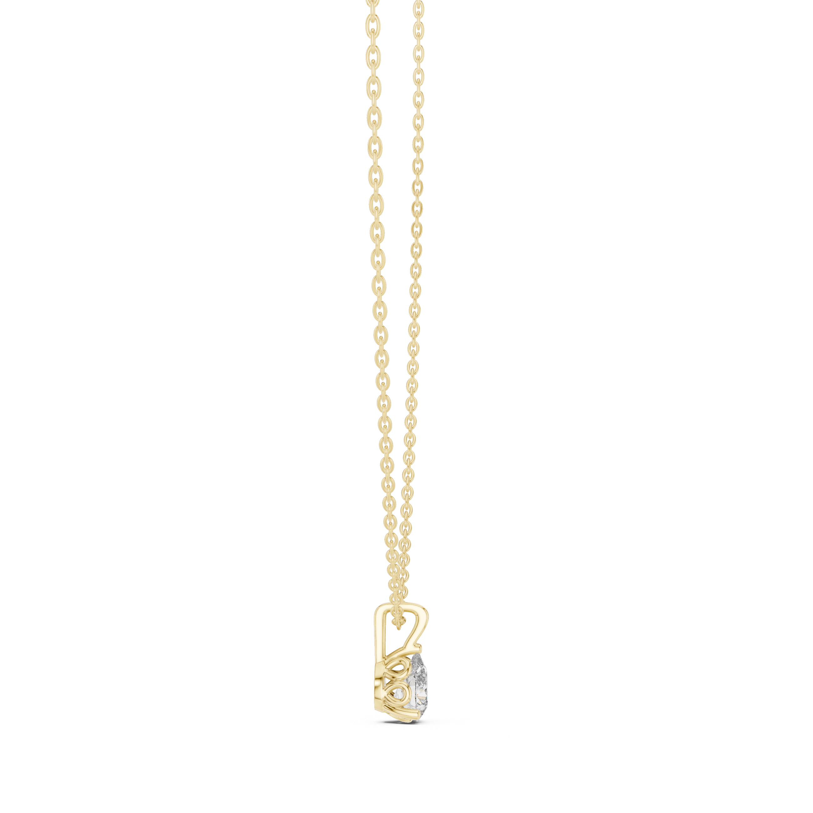 Pear Cut Diamond Solitaire Pendant Necklace (Large Size)