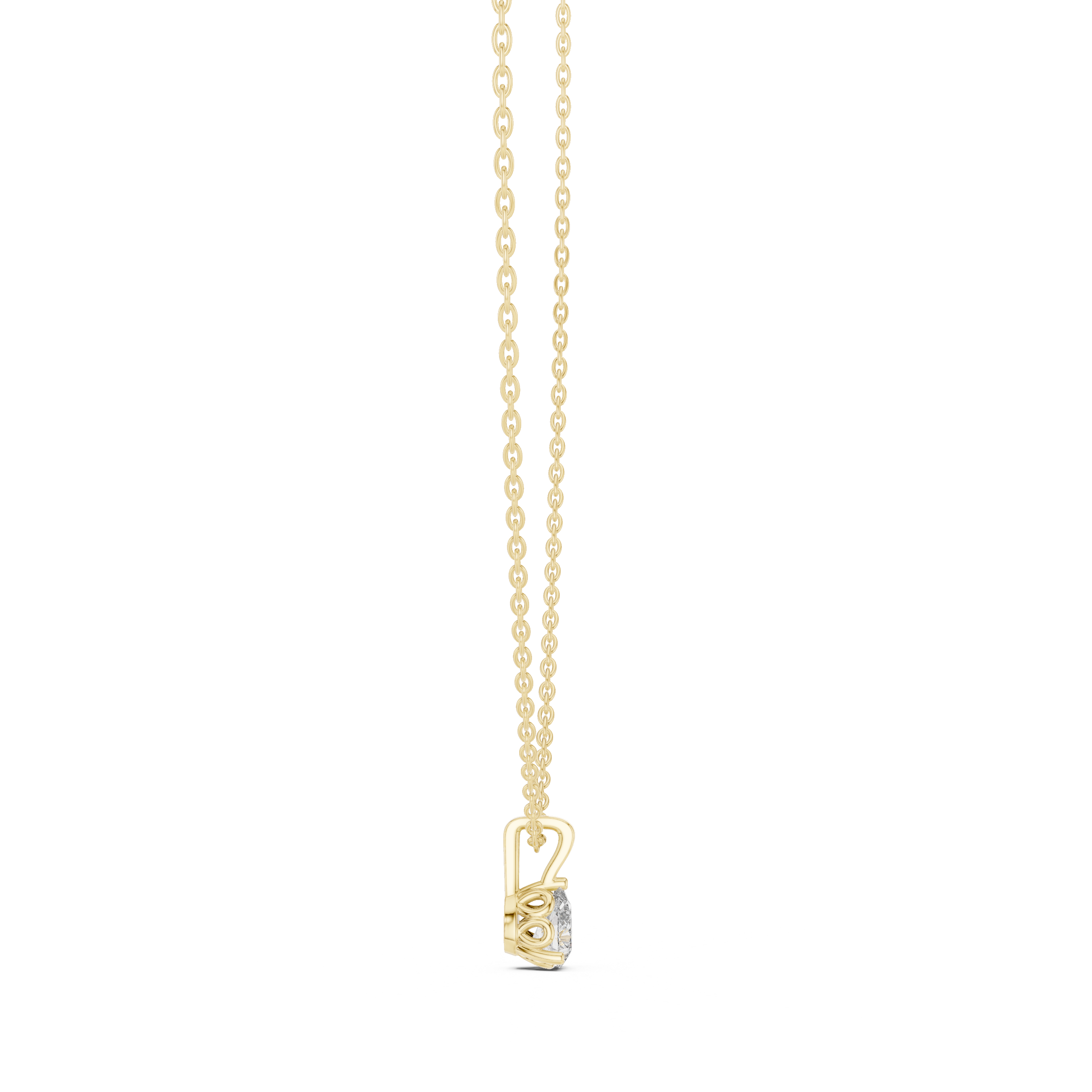 Pear Cut Solitaire Diamond Pendant Necklace