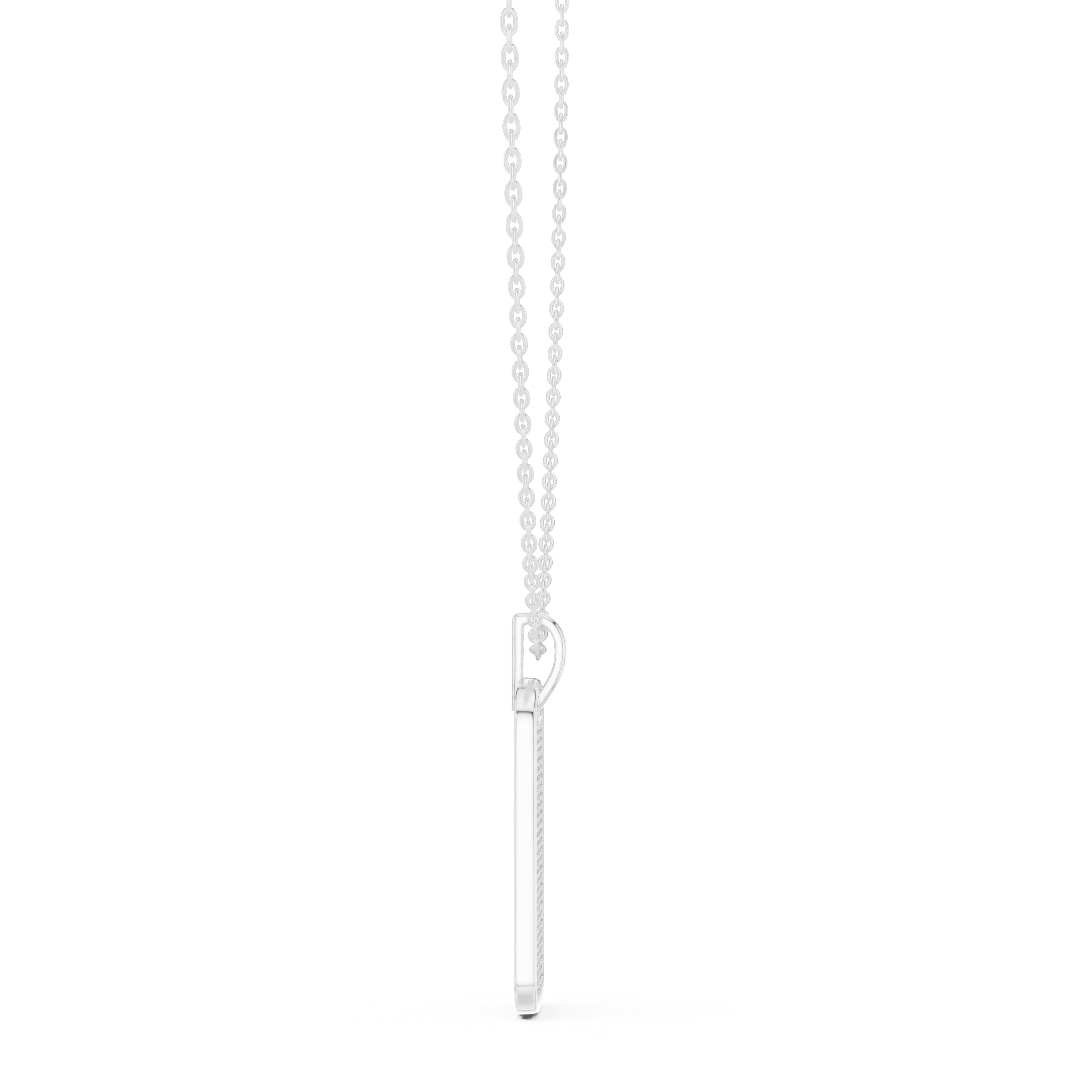 Pavé Diamond Dog Tag Pendant Necklace