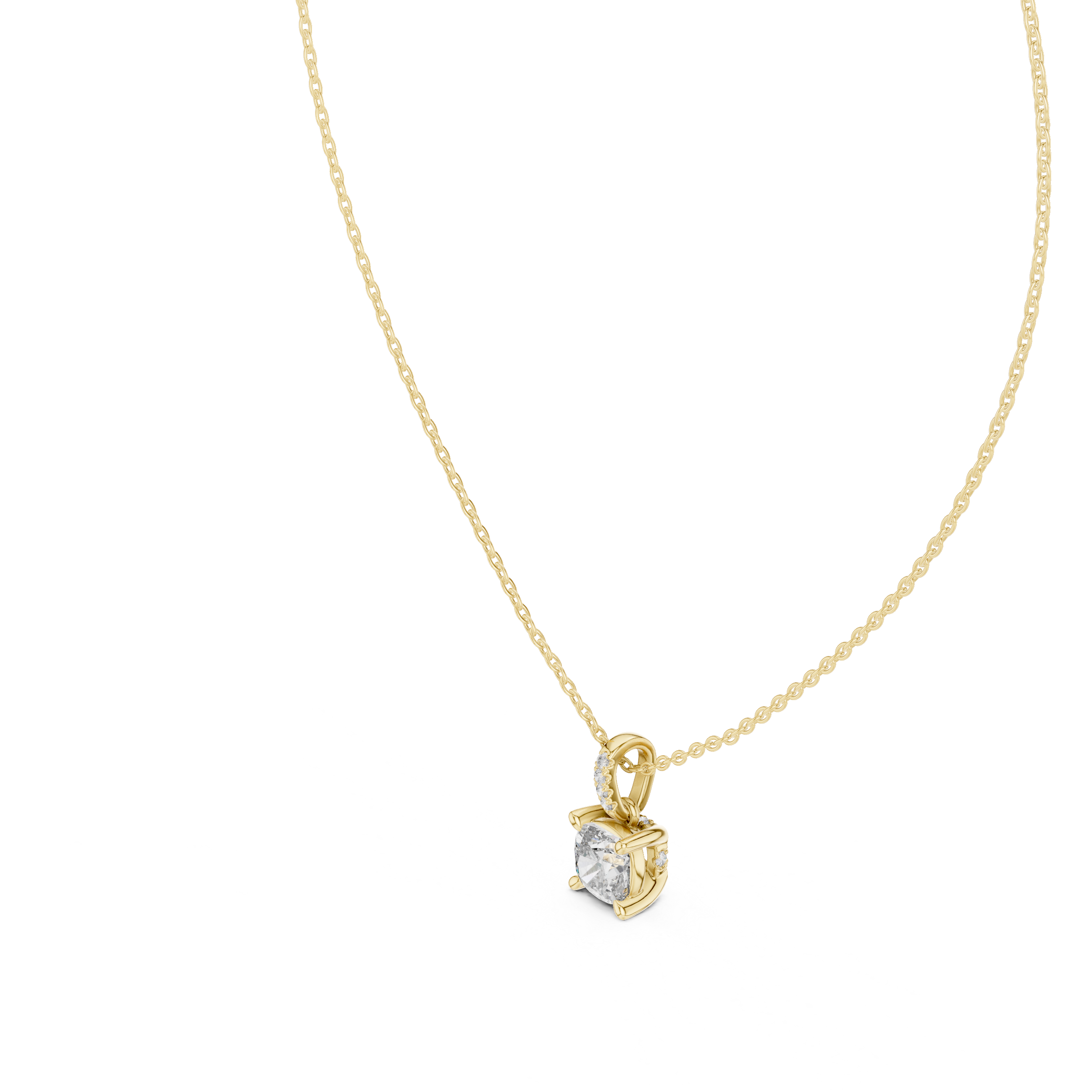 Classic Cushion Cut Diamond Pendant Necklace – Minimal Elegance