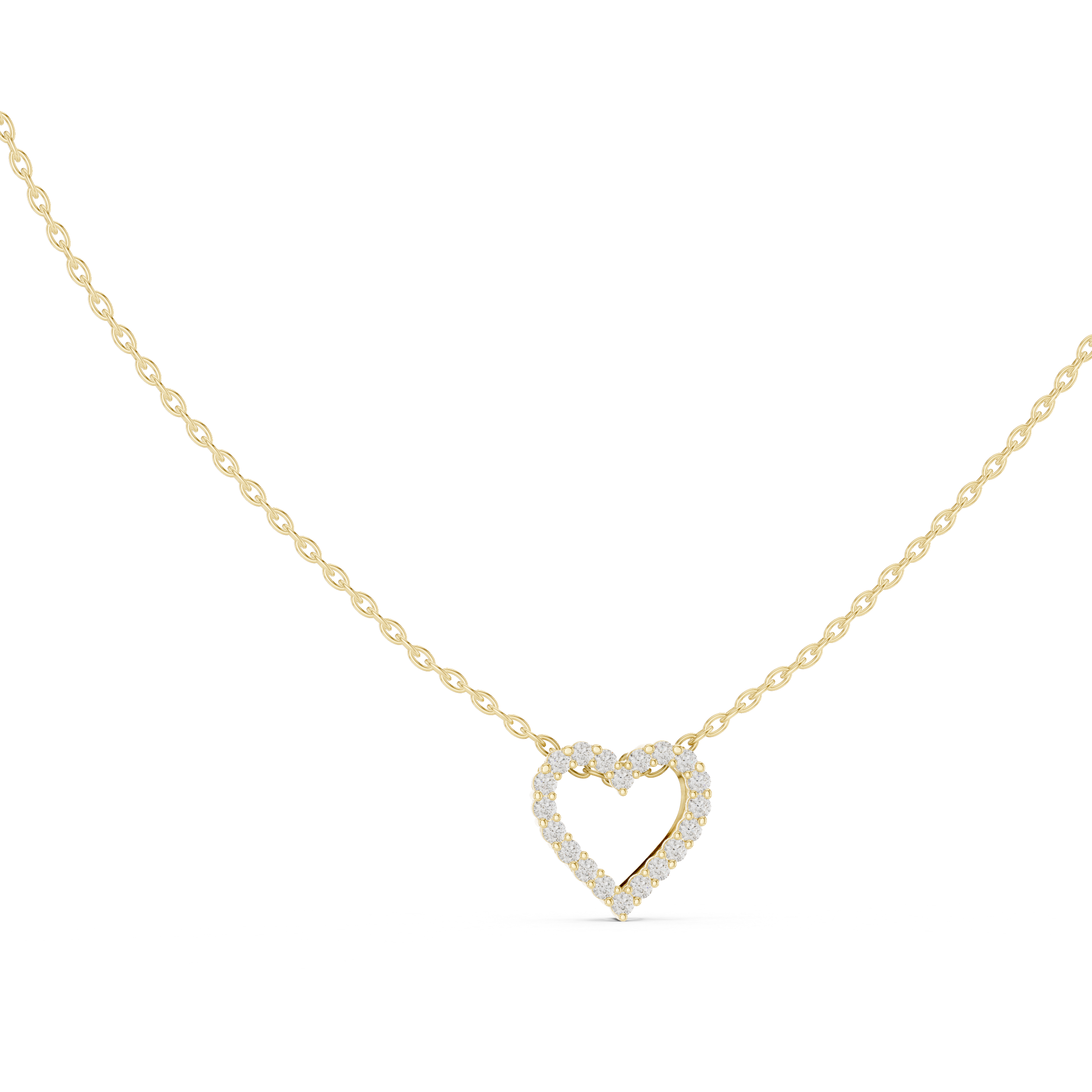 Minimalist Diamond Heart Pendant Necklace – Delicate Love Design