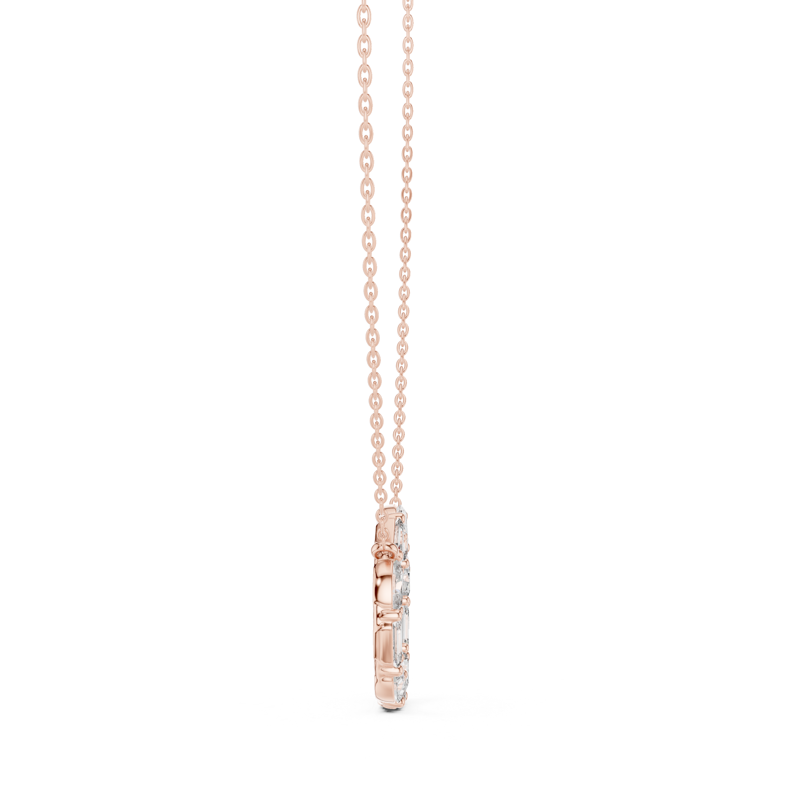 Mixed Shape Diamond Circle Pendant Necklace – Modern Eternity Design