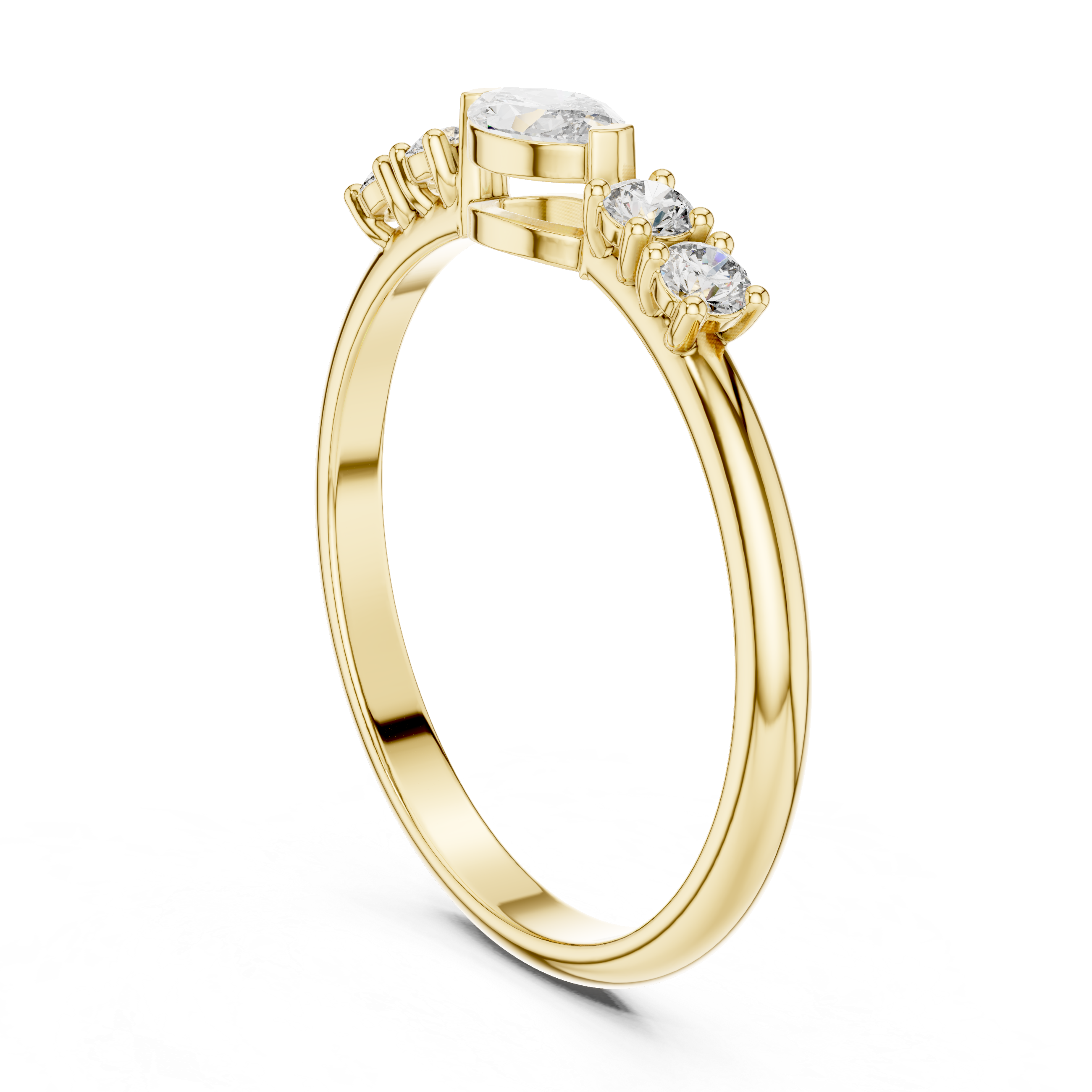 Marquise Diamond Five Stone Ring – Vintage Inspired Diamond Band