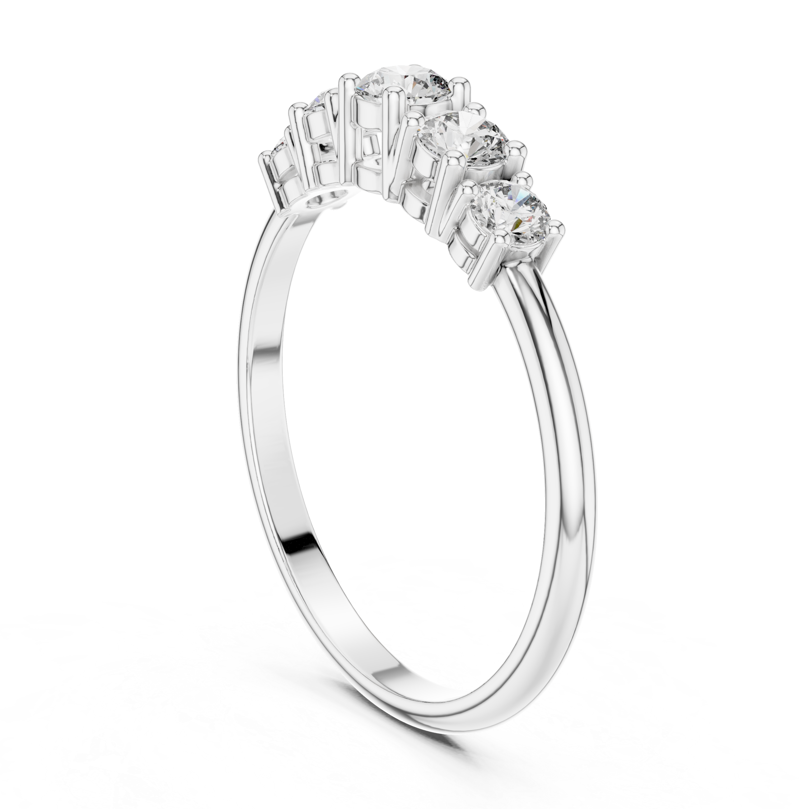 Five Stone Round Diamond Ring – Classic Anniversary Band