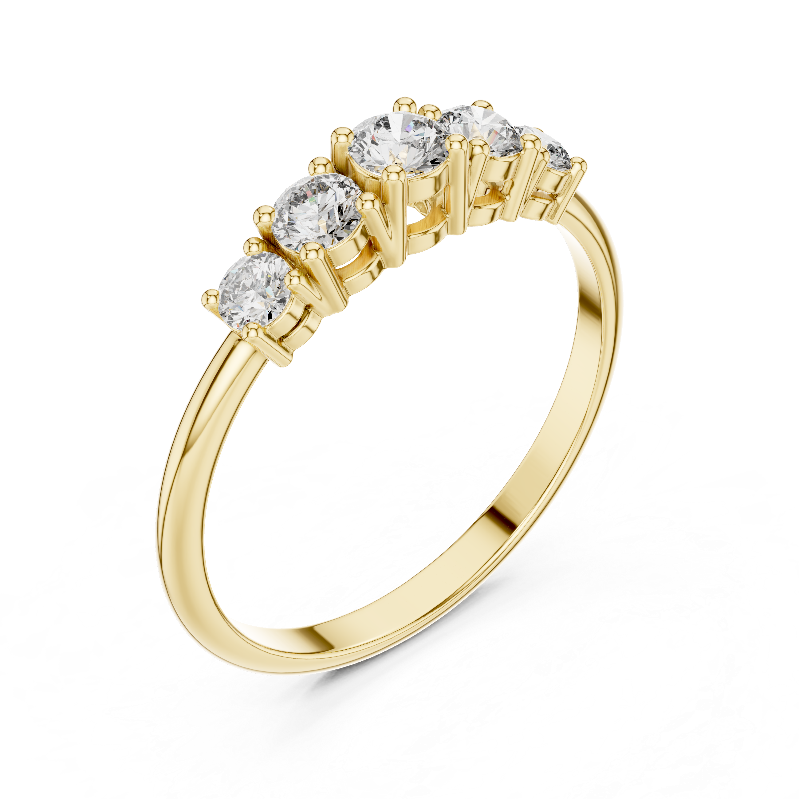 Five Stone Round Diamond Ring – Classic Anniversary Band