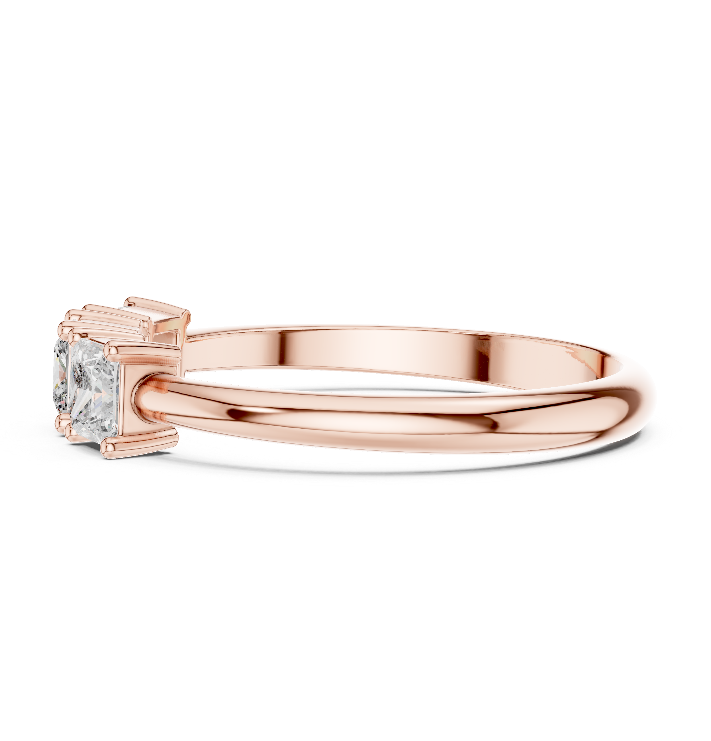 Three Stone Princess Cut Diamond Ring – Modern Trilogy Engagement Ring