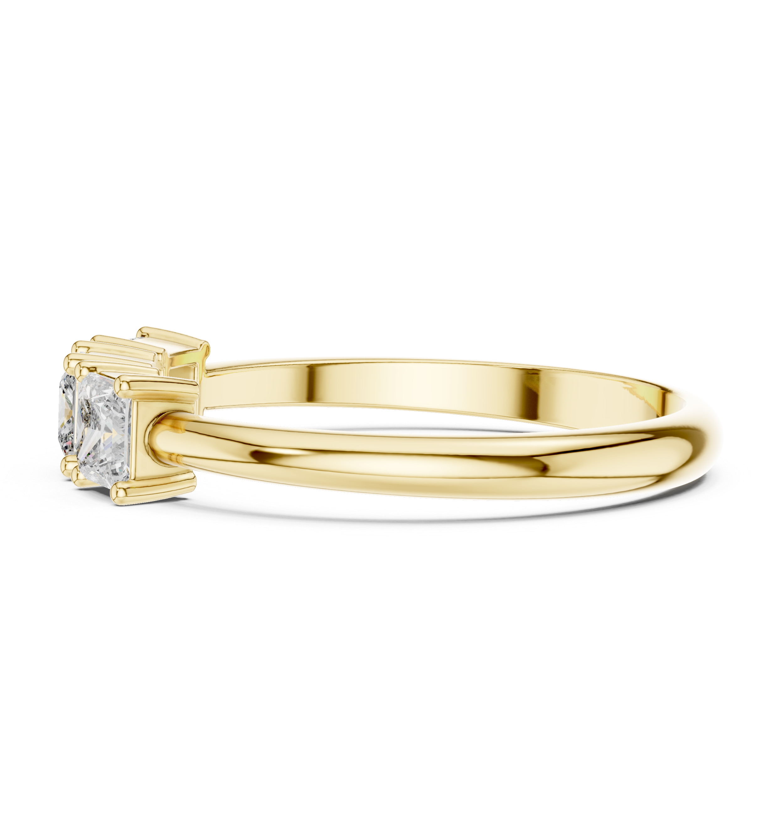 Three Stone Princess Cut Diamond Ring – Modern Trilogy Engagement Ring
