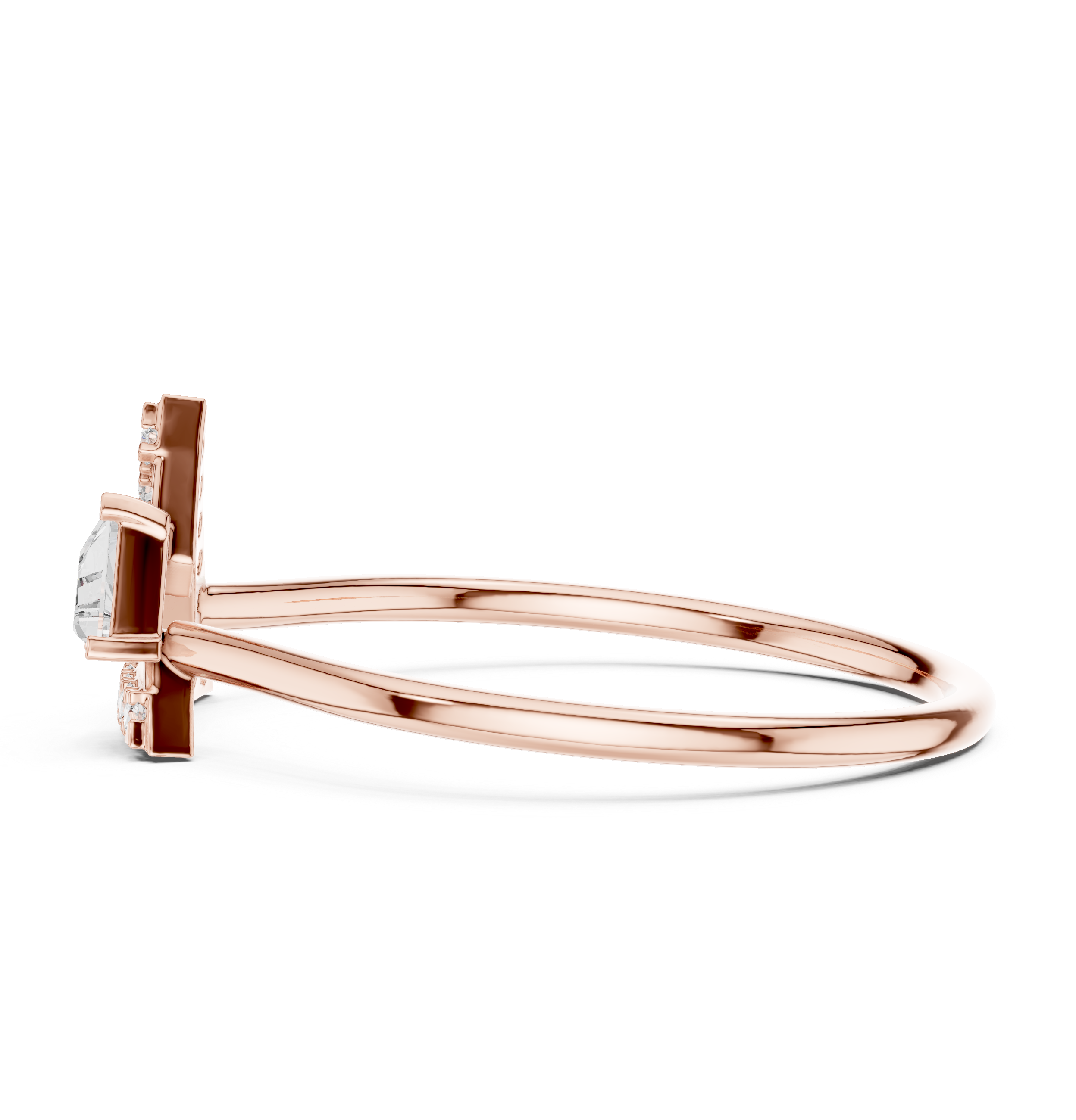 Triangle Diamond Geometric Ring – Modern Minimalist Art Deco Ring