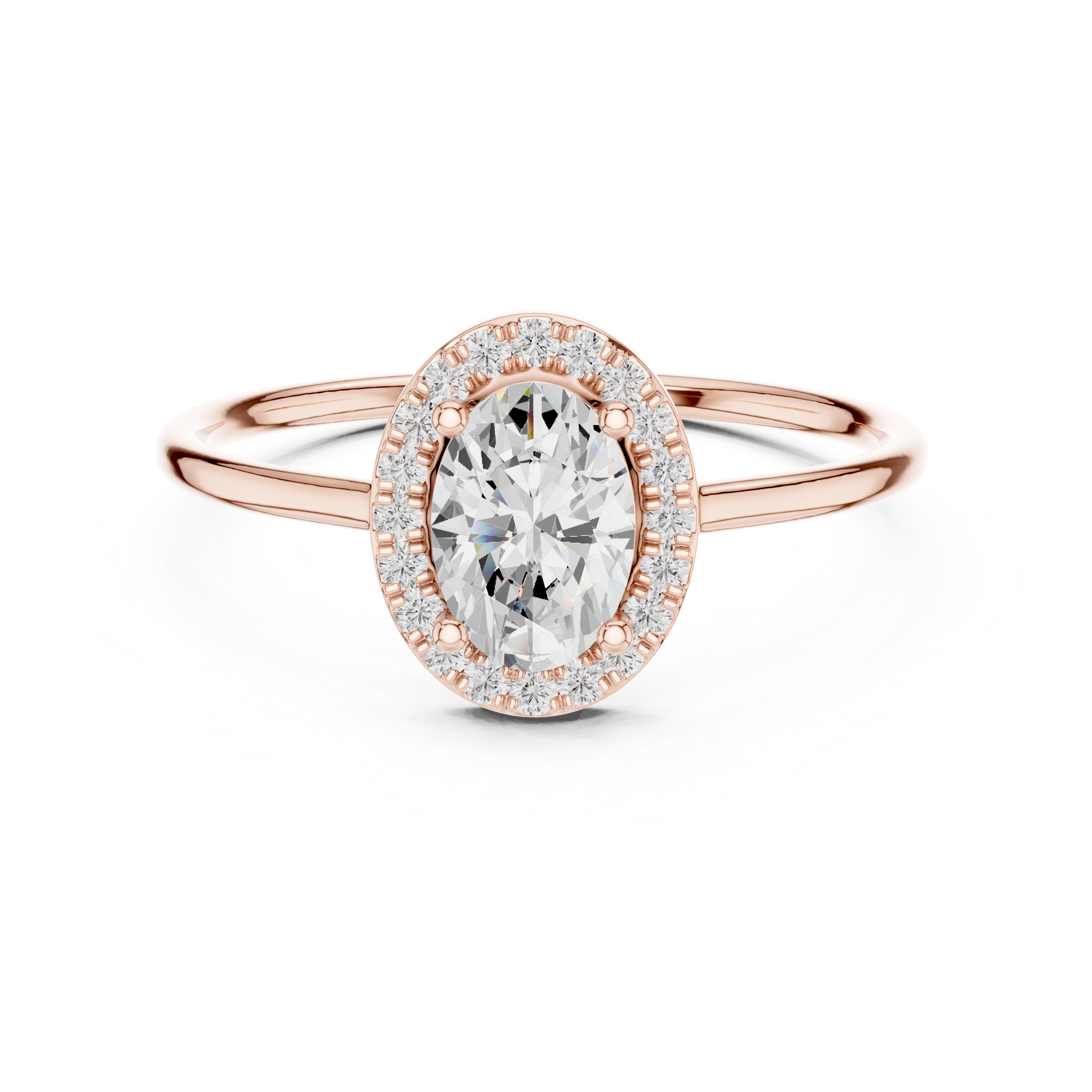 Oval Halo Engagement Ring – Classic Oval Cut Diamond Halo Ring