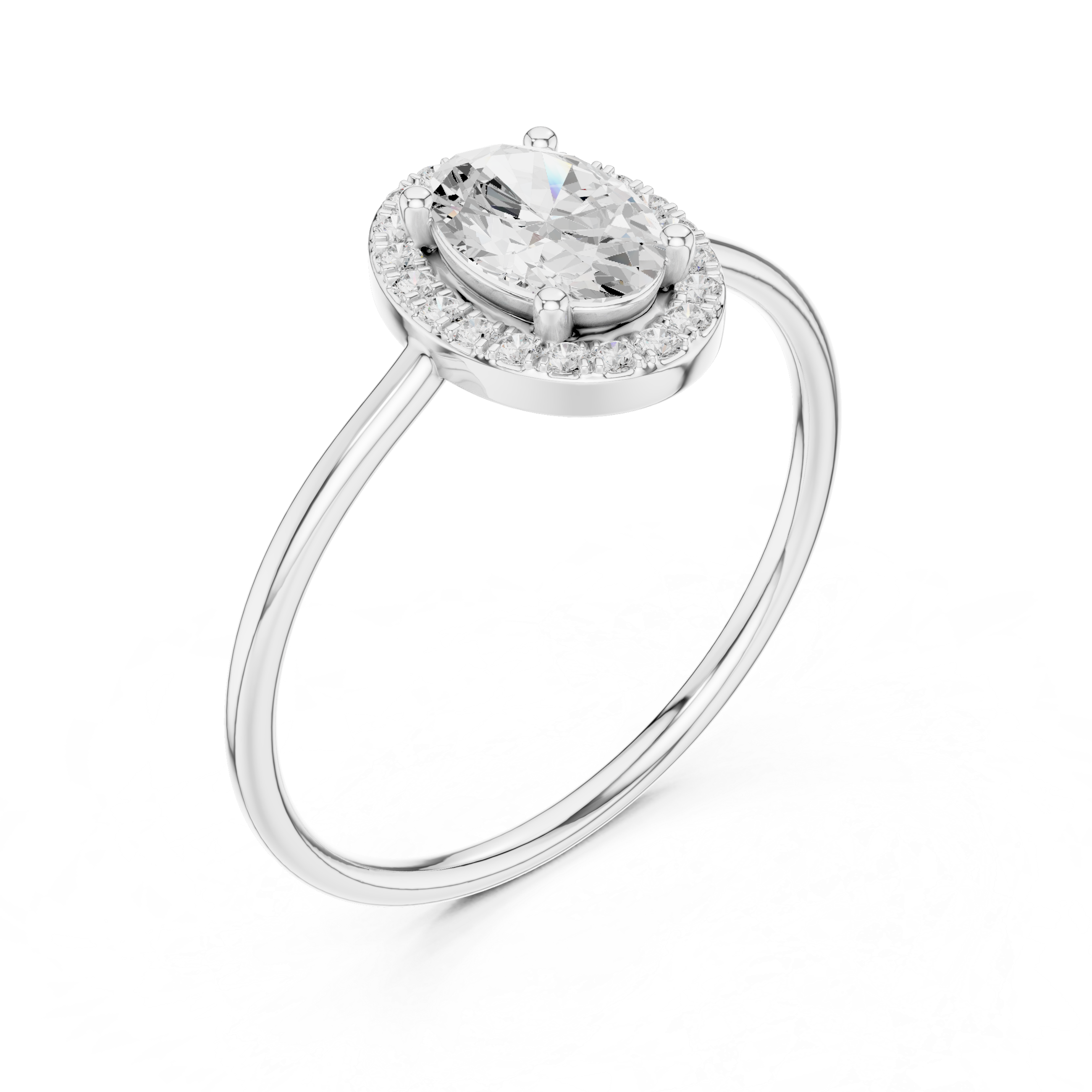 Oval Halo Engagement Ring – Classic Oval Cut Diamond Halo Ring