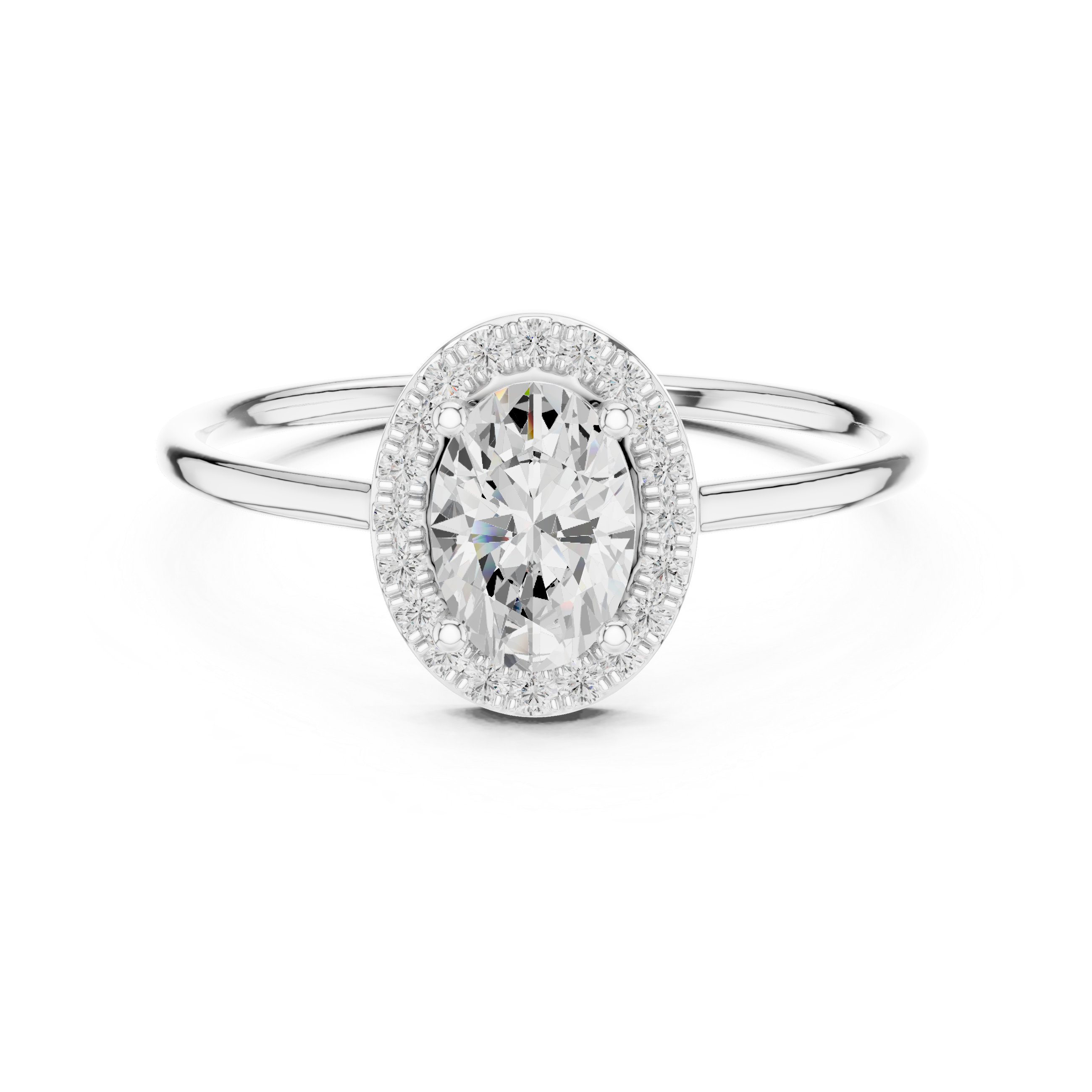 Oval Halo Engagement Ring – Classic Oval Cut Diamond Halo Ring