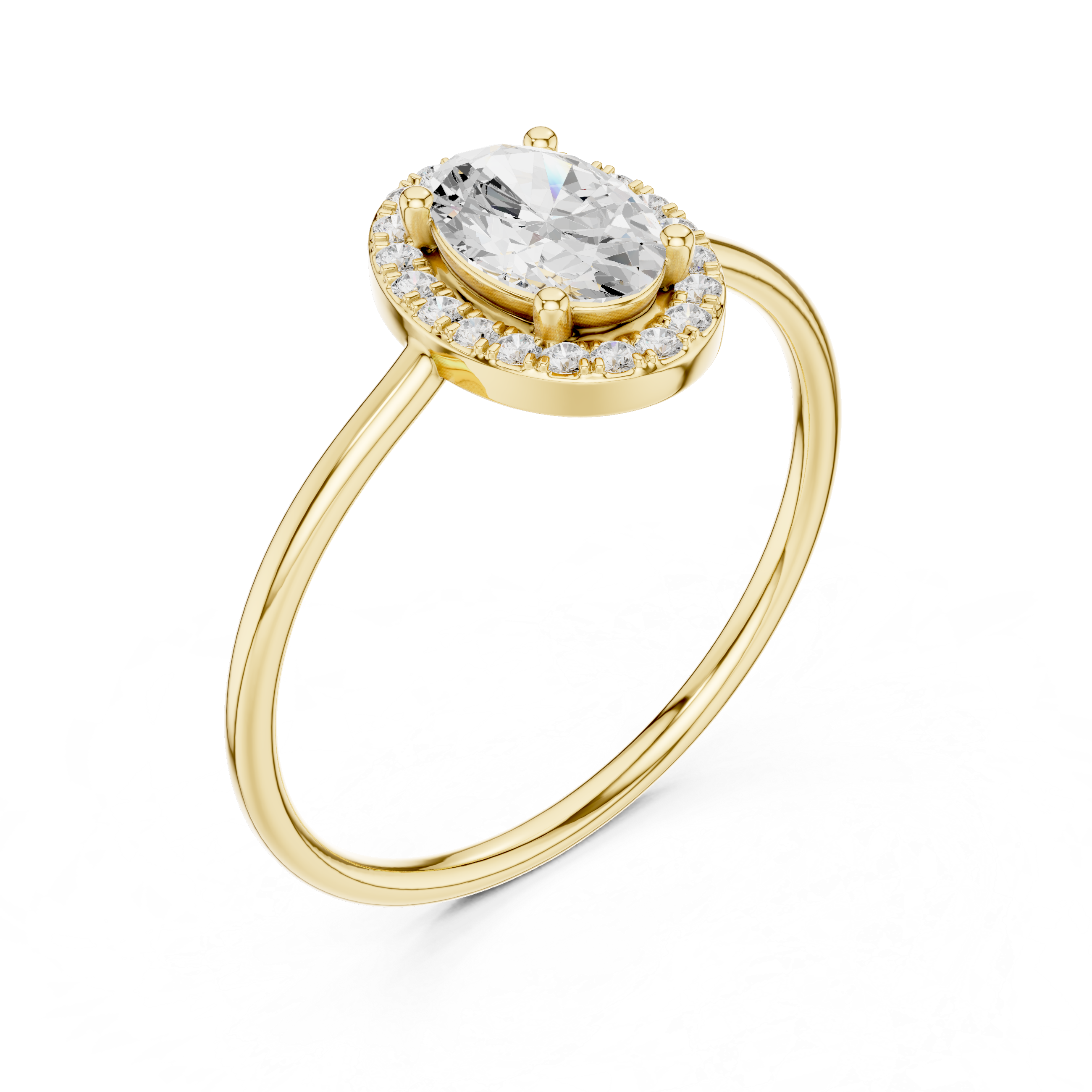 Oval Halo Engagement Ring – Classic Oval Cut Diamond Halo Ring