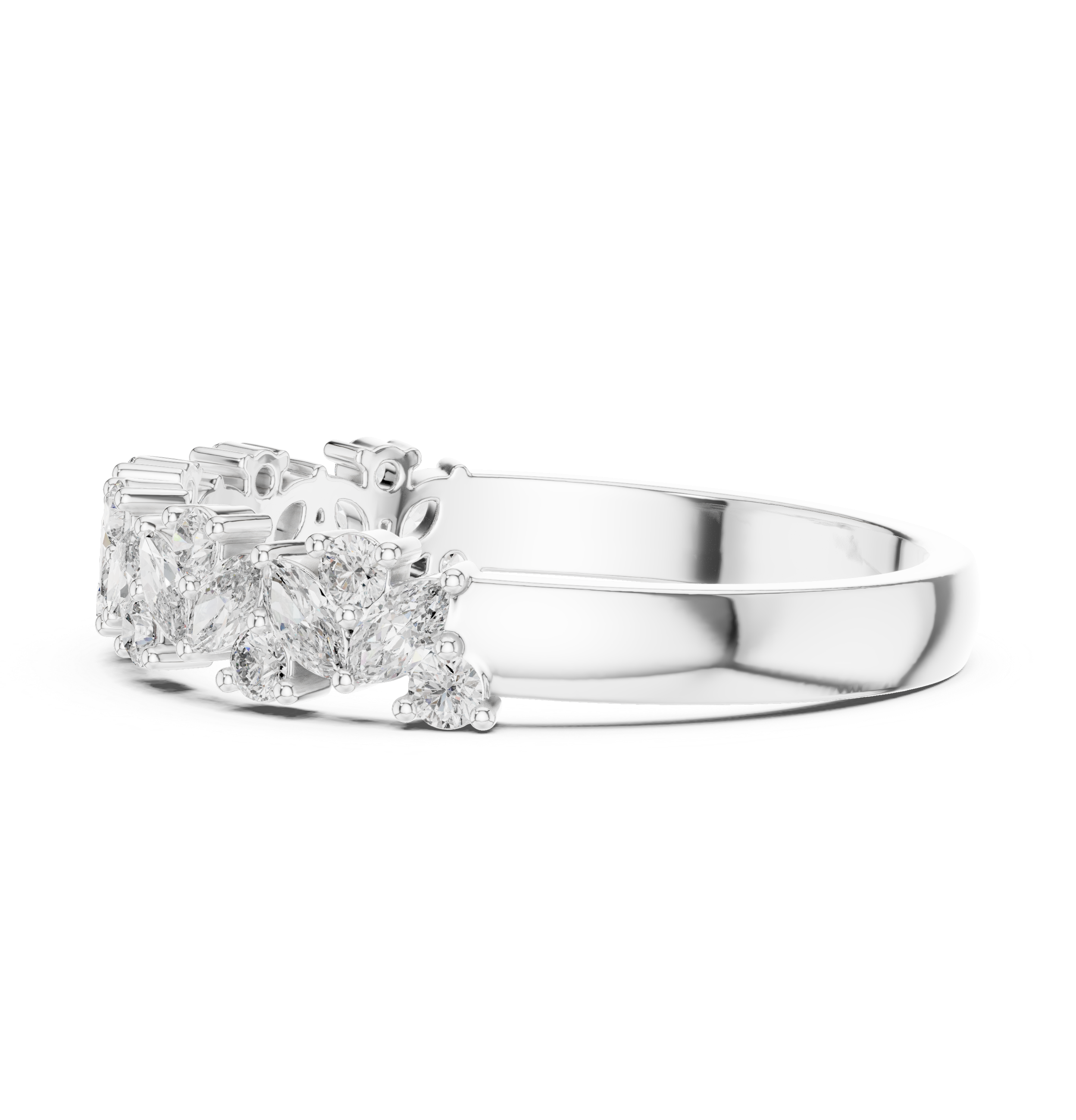 Marquise Diamond Eternity Ring – Vintage Inspired Half Eternity Wedding Band