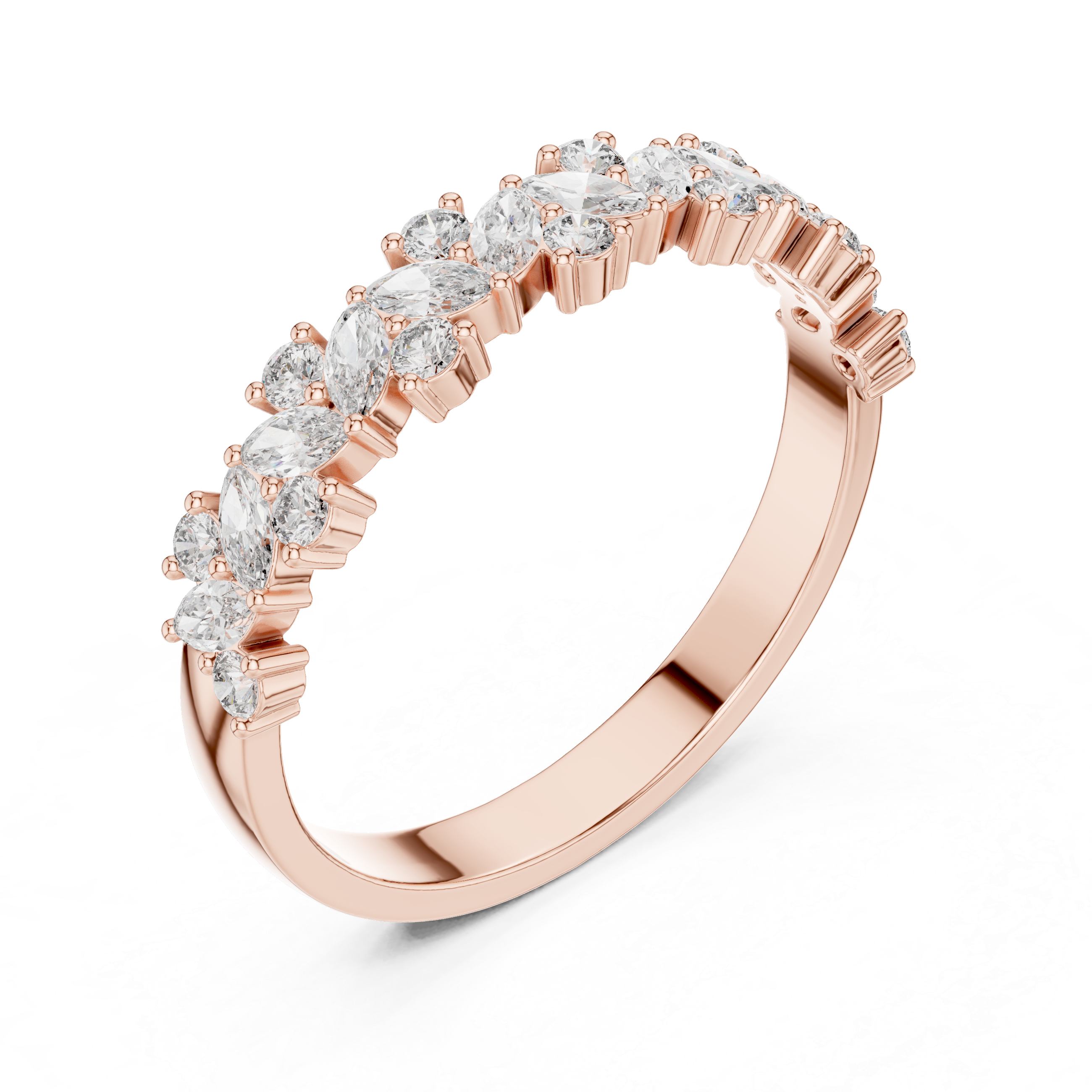 Marquise Diamond Eternity Ring – Vintage Inspired Half Eternity Wedding Band