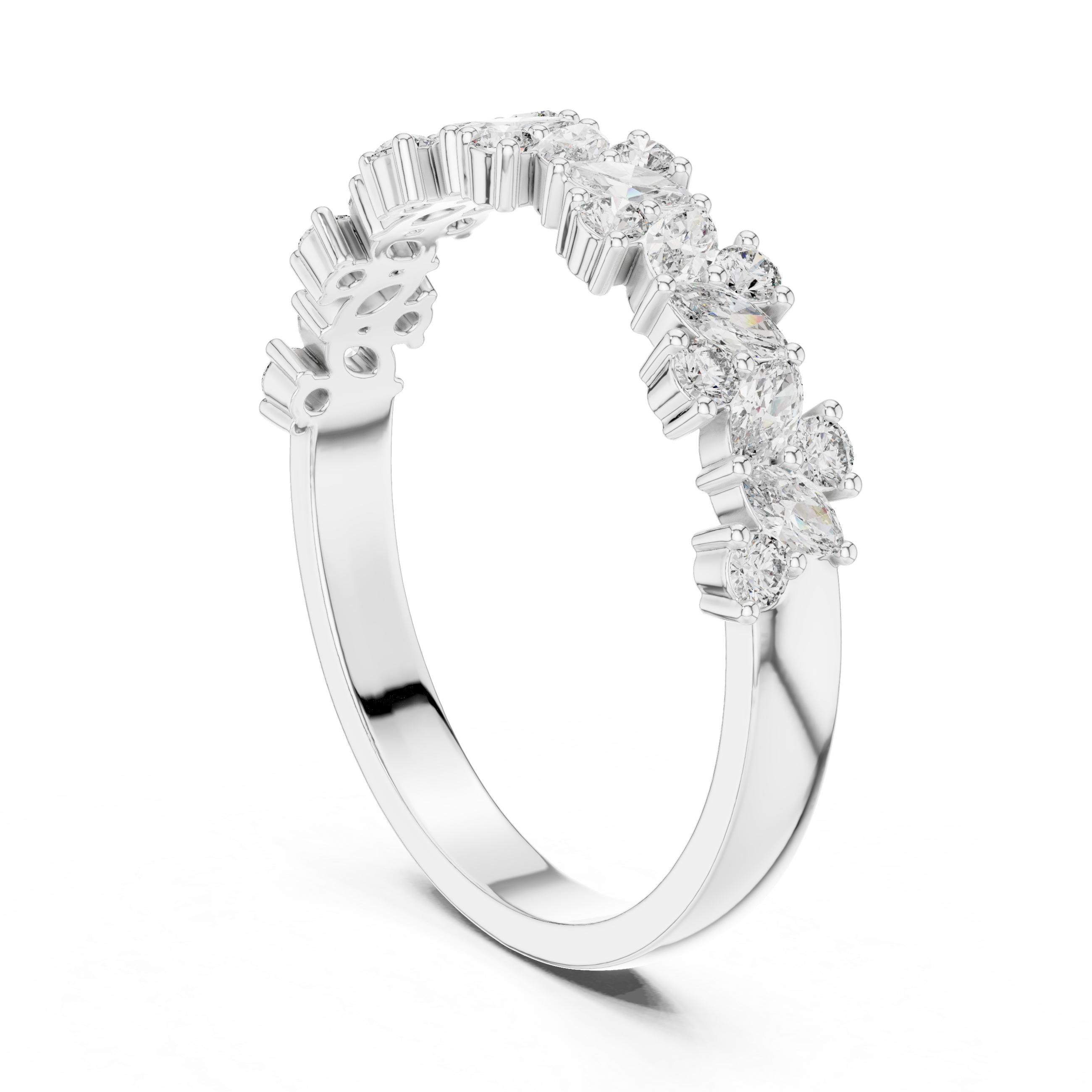 Marquise Diamond Eternity Ring – Vintage Inspired Half Eternity Wedding Band