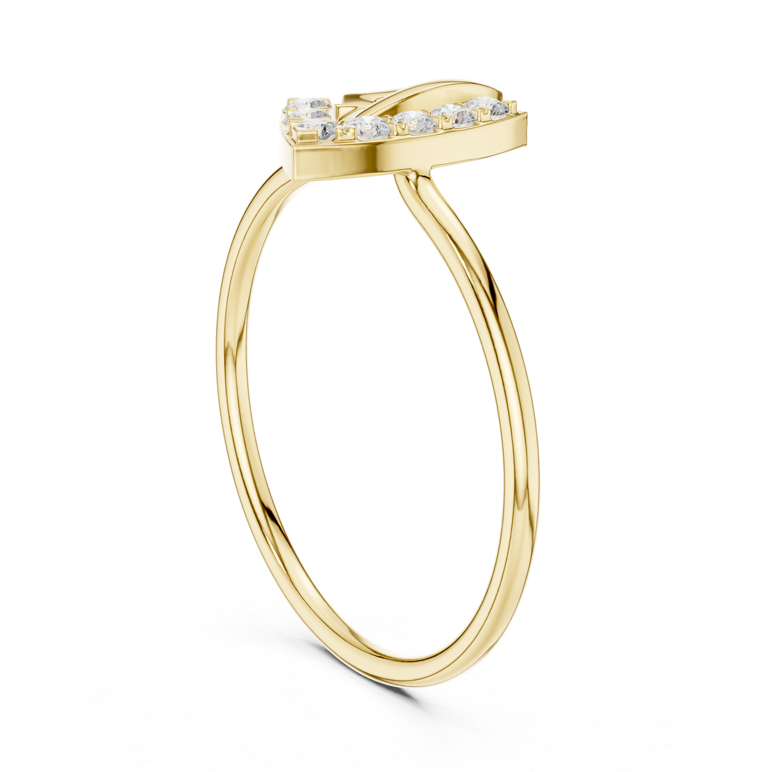 Geometric Open Triangle Ring – Modern Diamond Accent Statement Ring