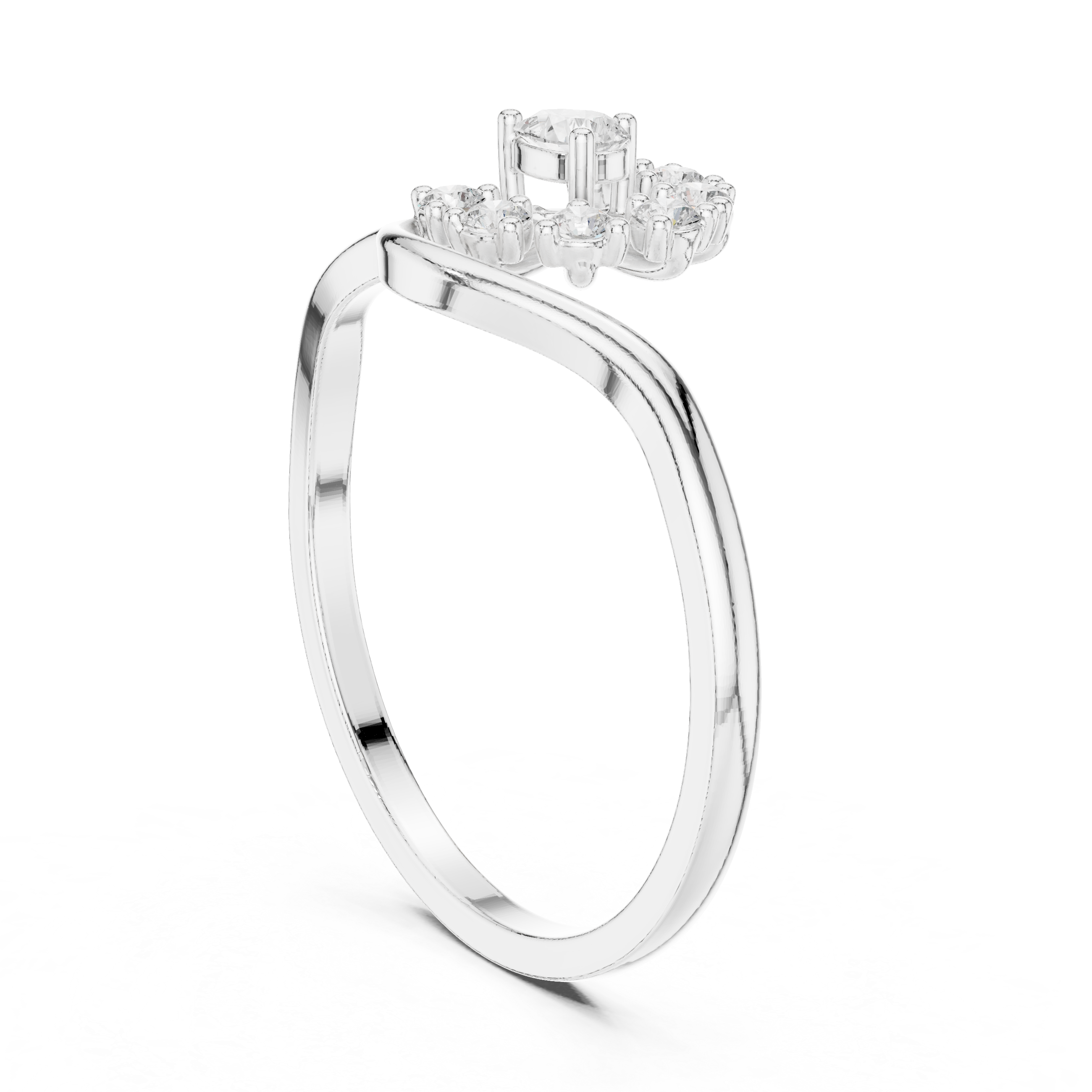 Nature-Inspired Pear Diamond Floral Ring – Curved Vine Cluster Ring