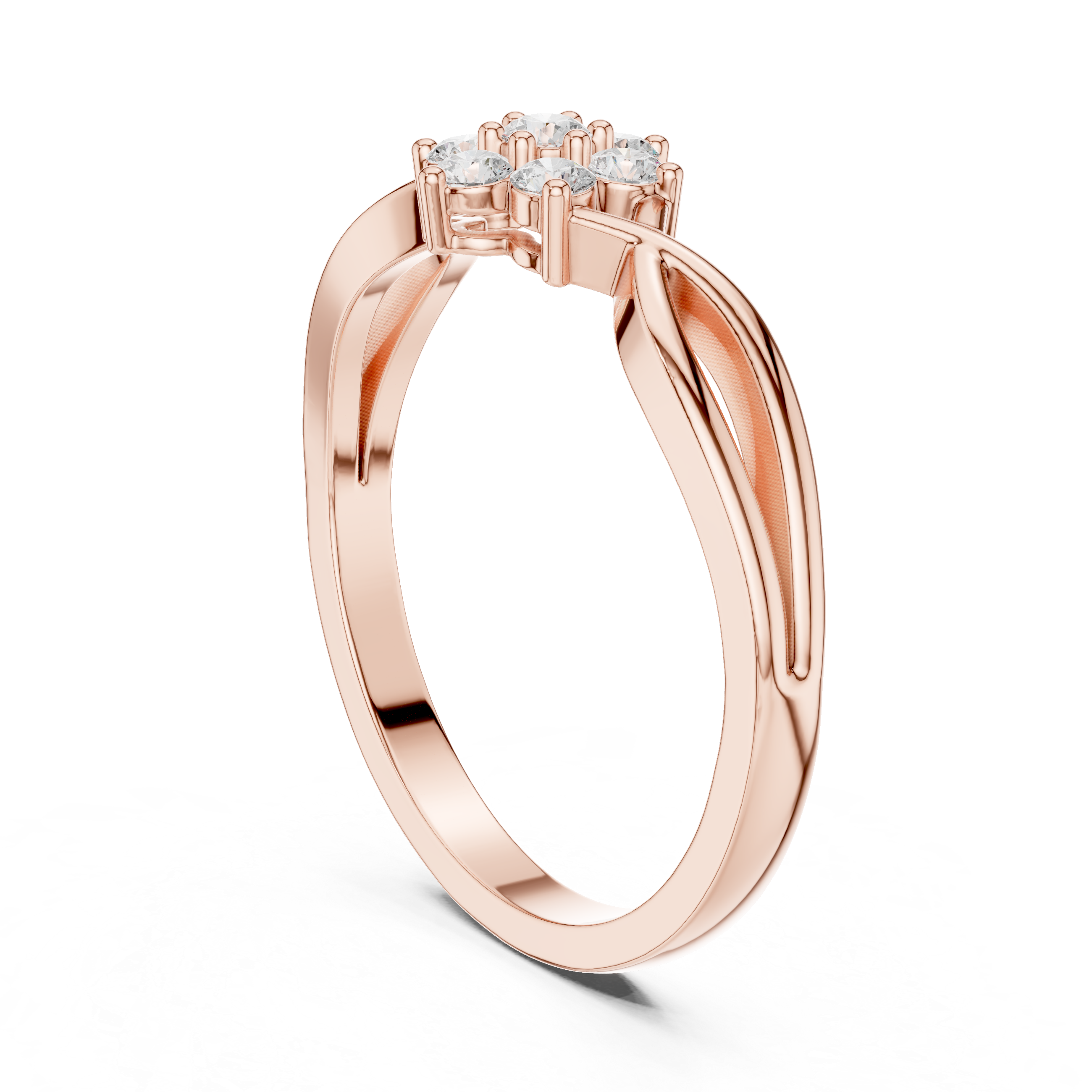 Infinity Flower Diamond Ring – Twisted Floral Cluster Promise Ring