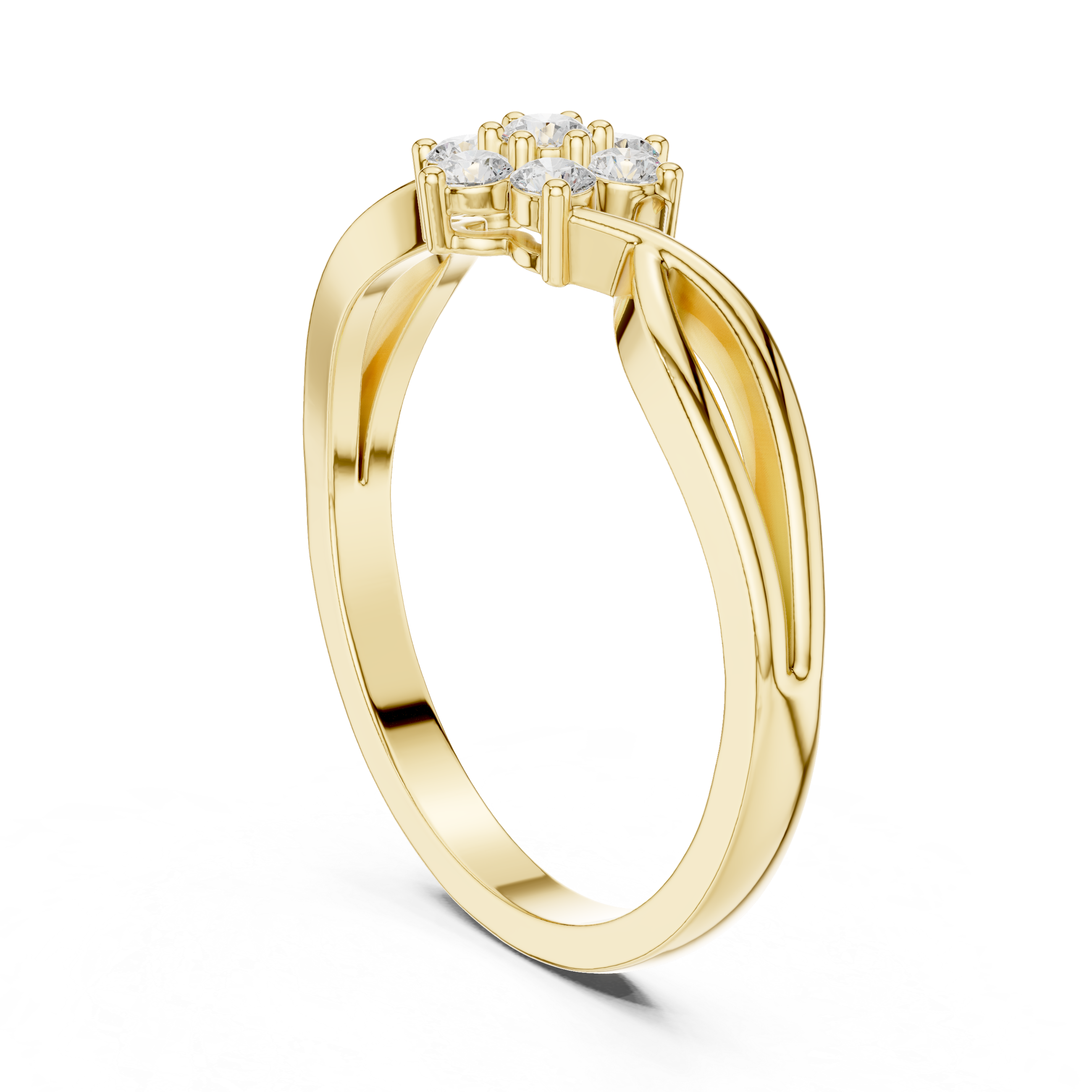 Infinity Flower Diamond Ring – Twisted Floral Cluster Promise Ring