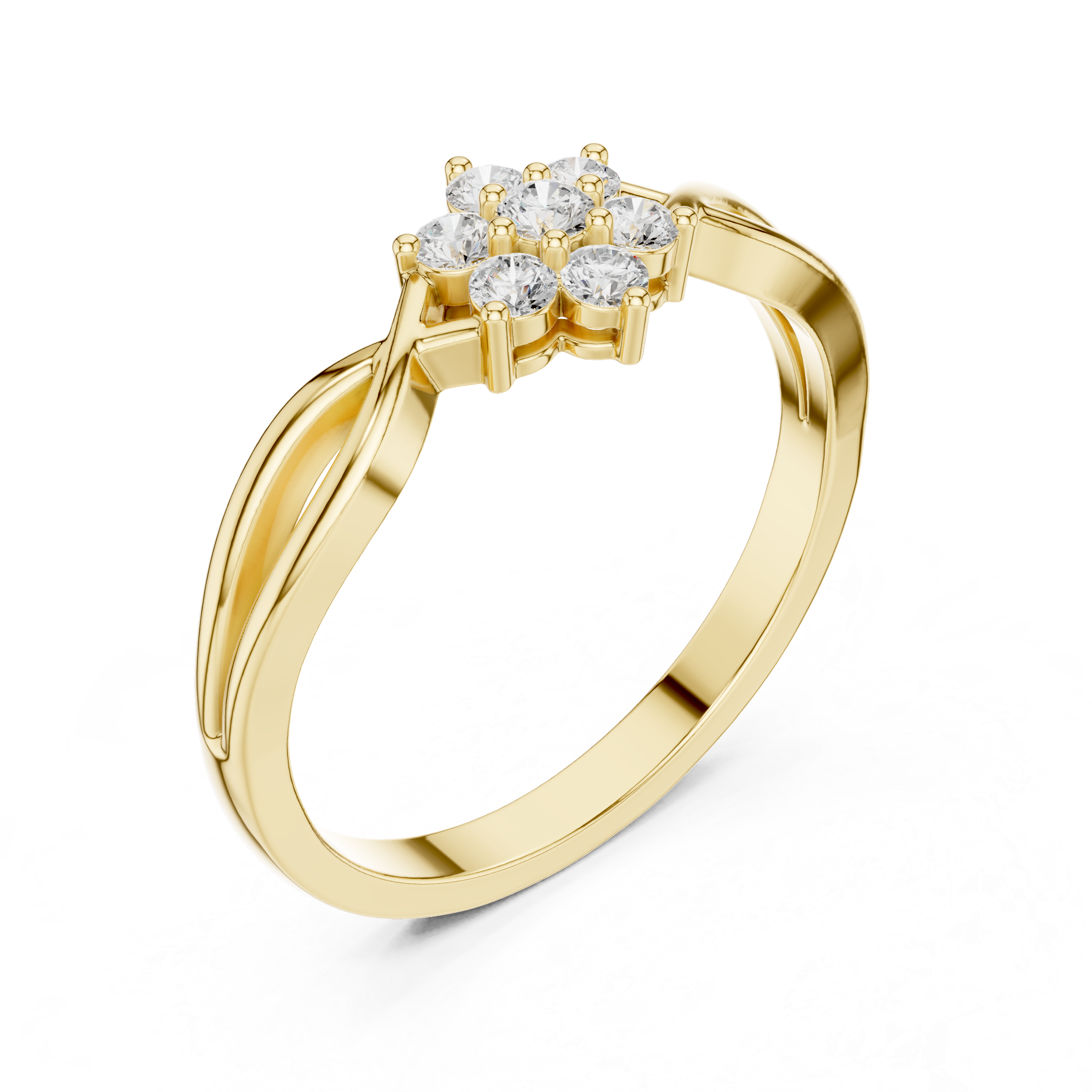 Infinity Flower Diamond Ring – Twisted Floral Cluster Promise Ring