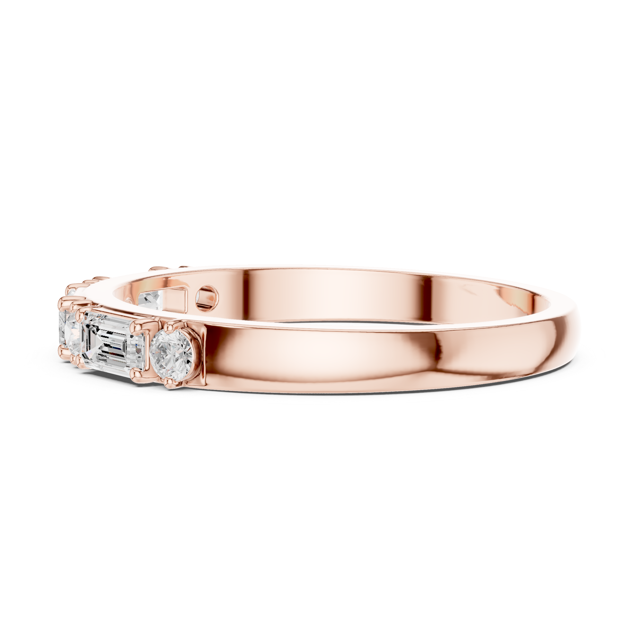 Emerald Cut Diamond Anniversary Band – Seven Stone Wedding Ring