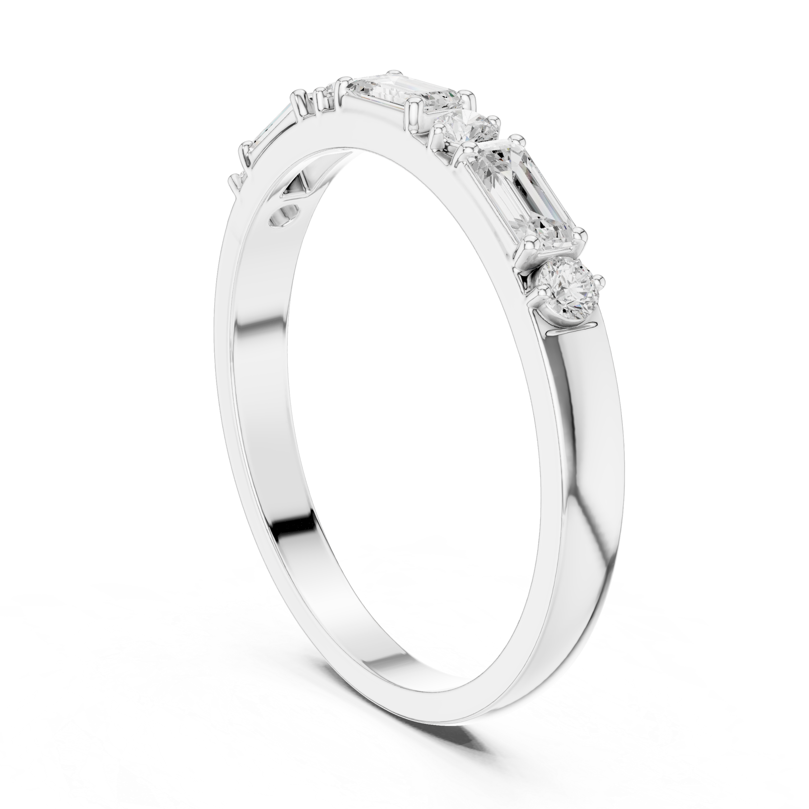 Emerald Cut Diamond Anniversary Band – Seven Stone Wedding Ring