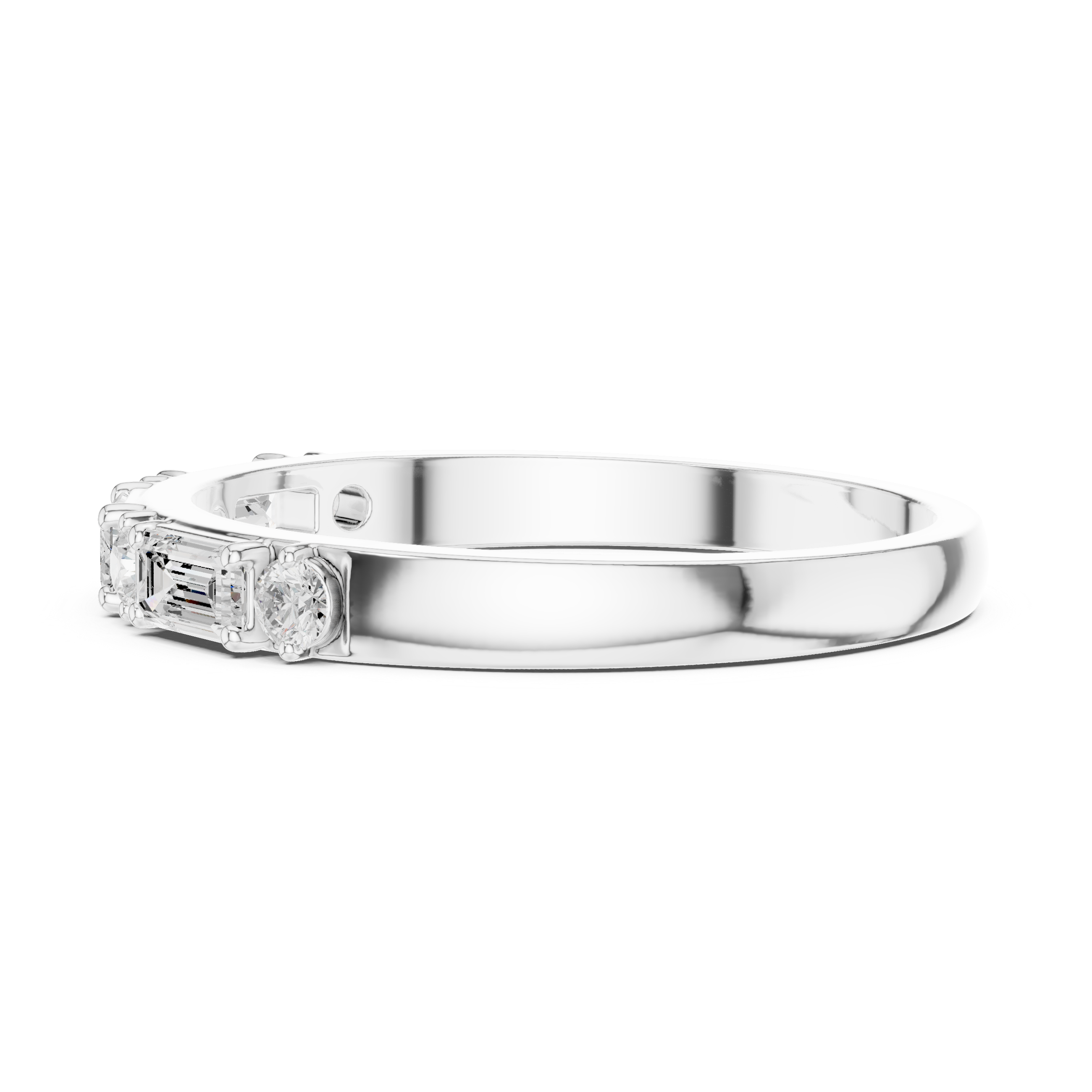 Emerald Cut Diamond Anniversary Band – Seven Stone Wedding Ring