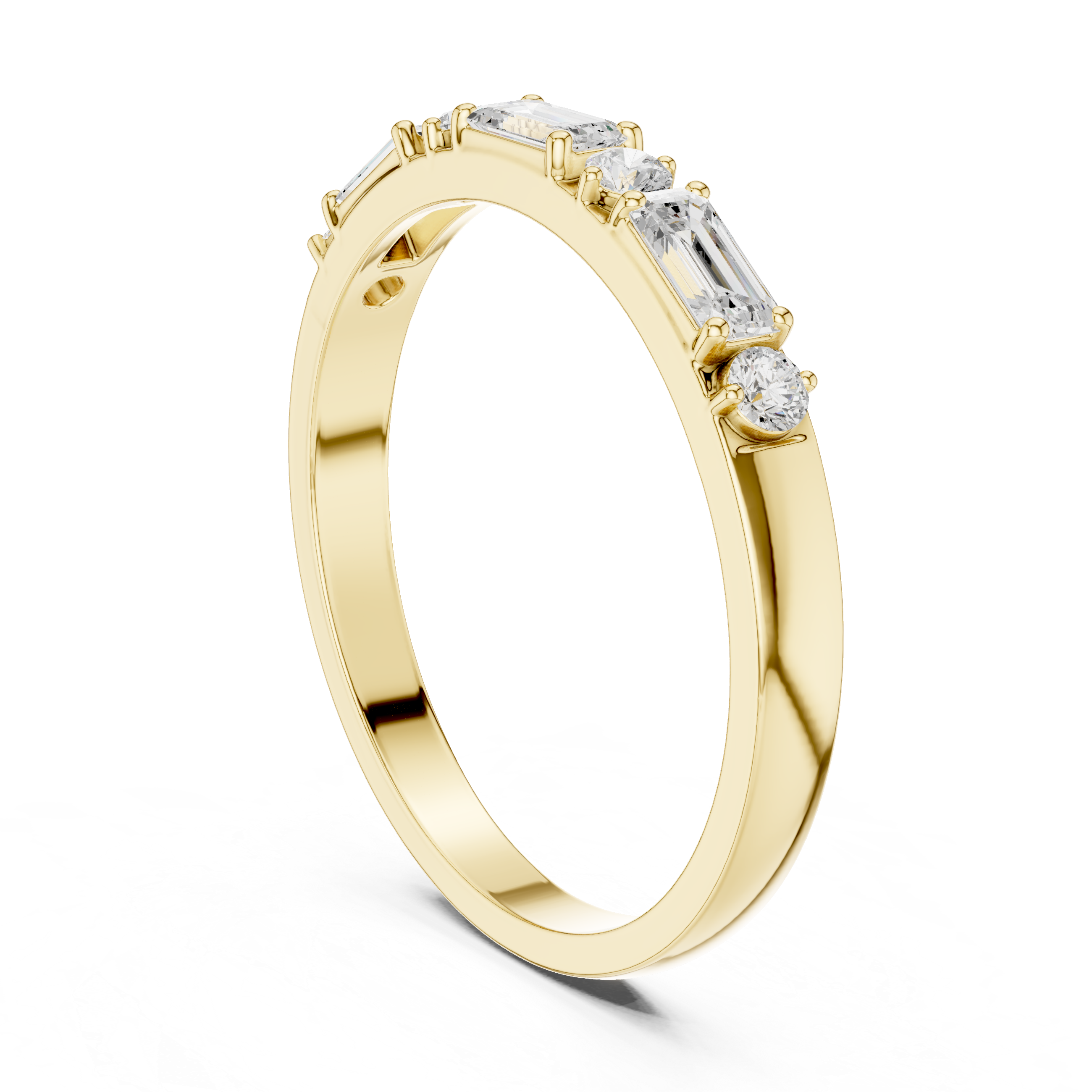 Emerald Cut Diamond Anniversary Band – Seven Stone Wedding Ring
