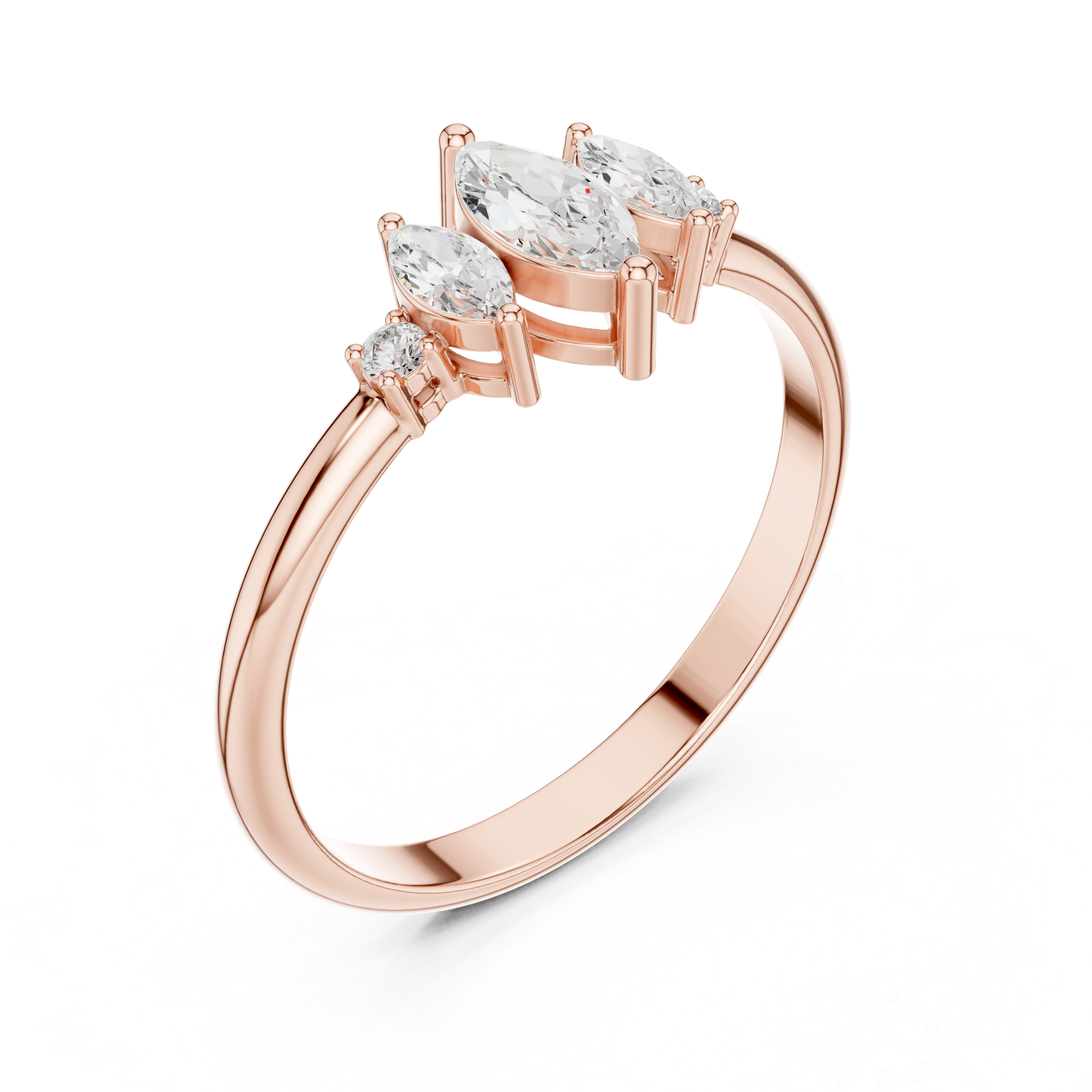 Marquise Diamond Cluster Ring – Vintage Inspired Five Stone Engagement Ring