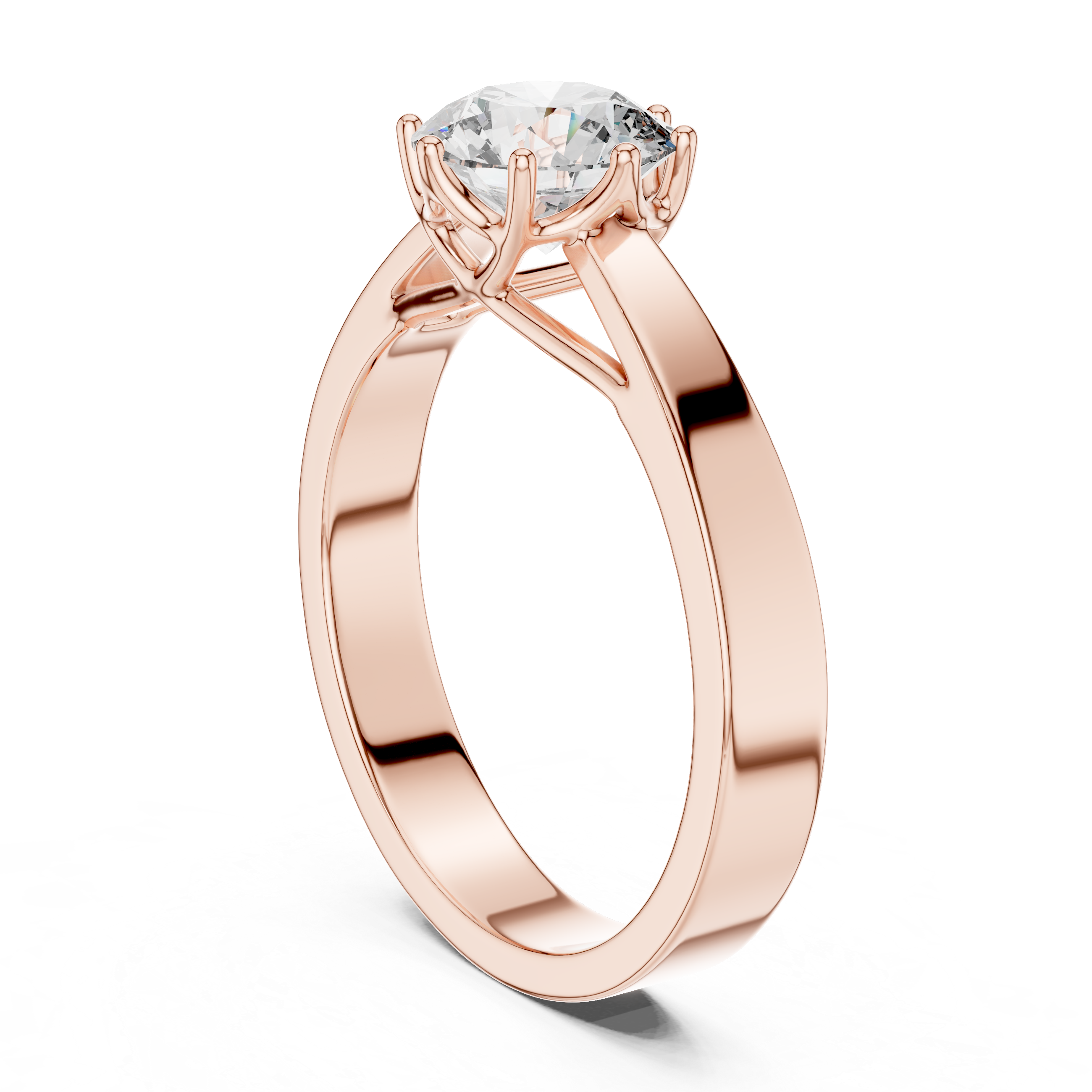 Classic Solitaire Engagement Ring with Round Brilliant Center Stone