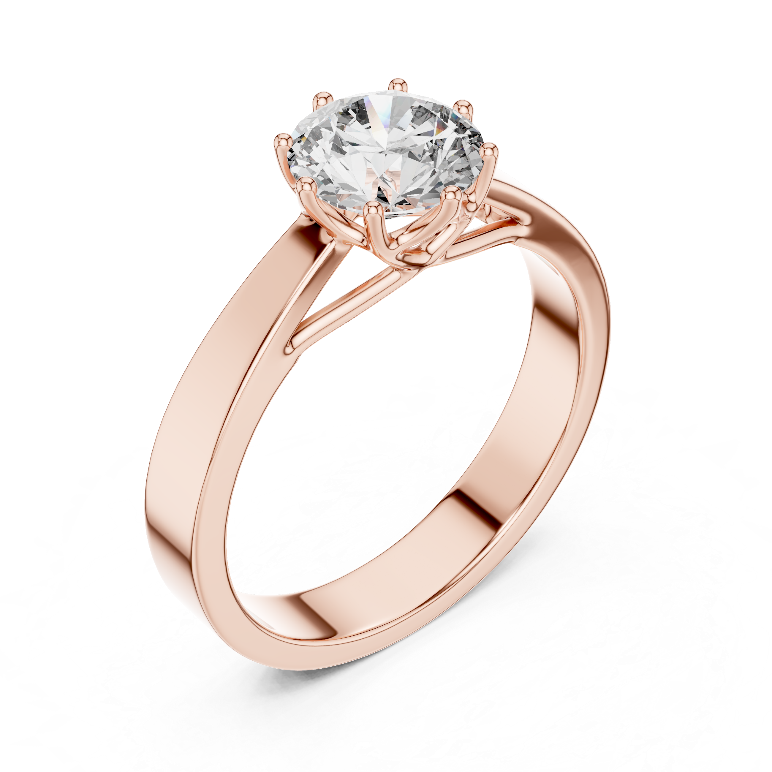 Classic Solitaire Engagement Ring with Round Brilliant Center Stone