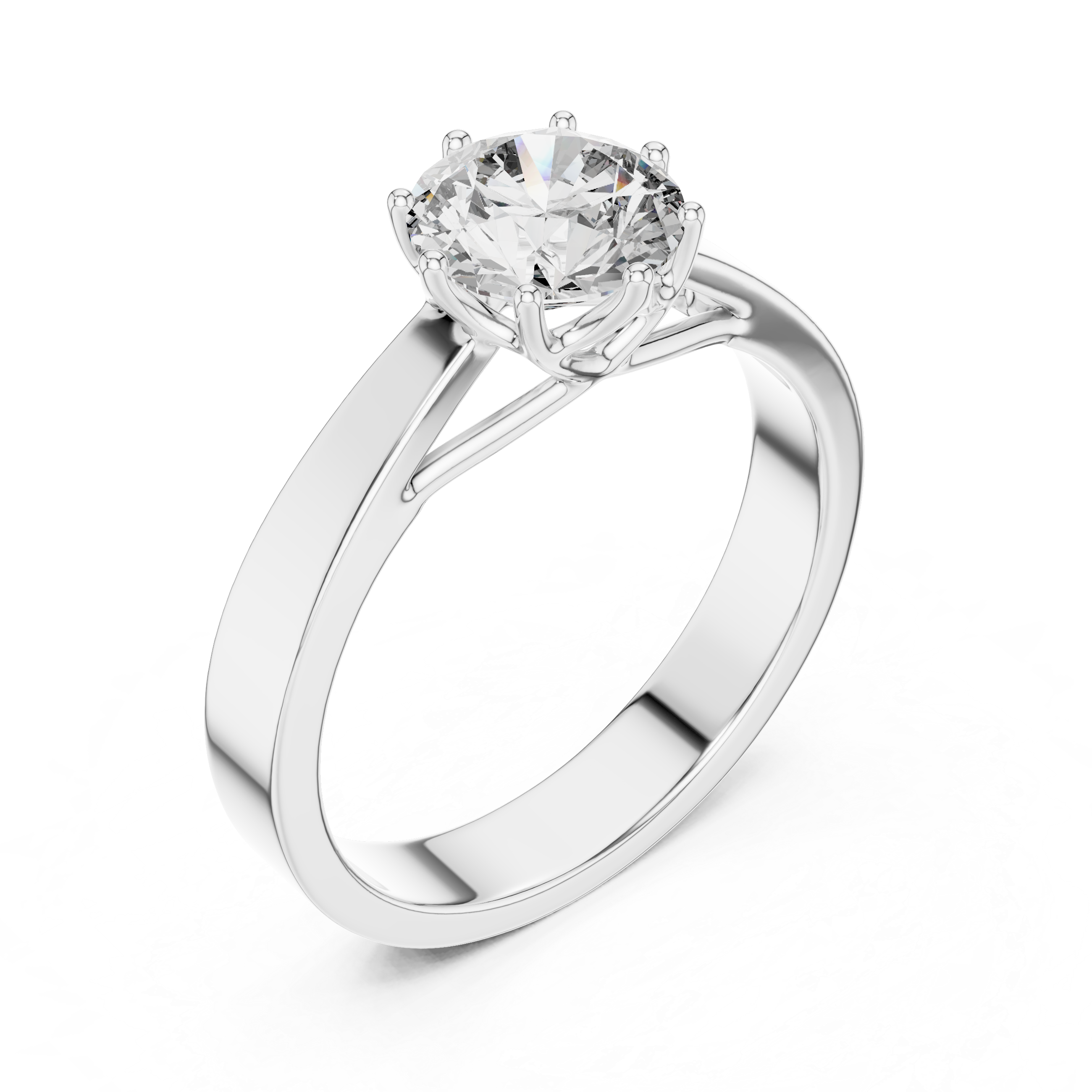 Classic Solitaire Engagement Ring with Round Brilliant Center Stone