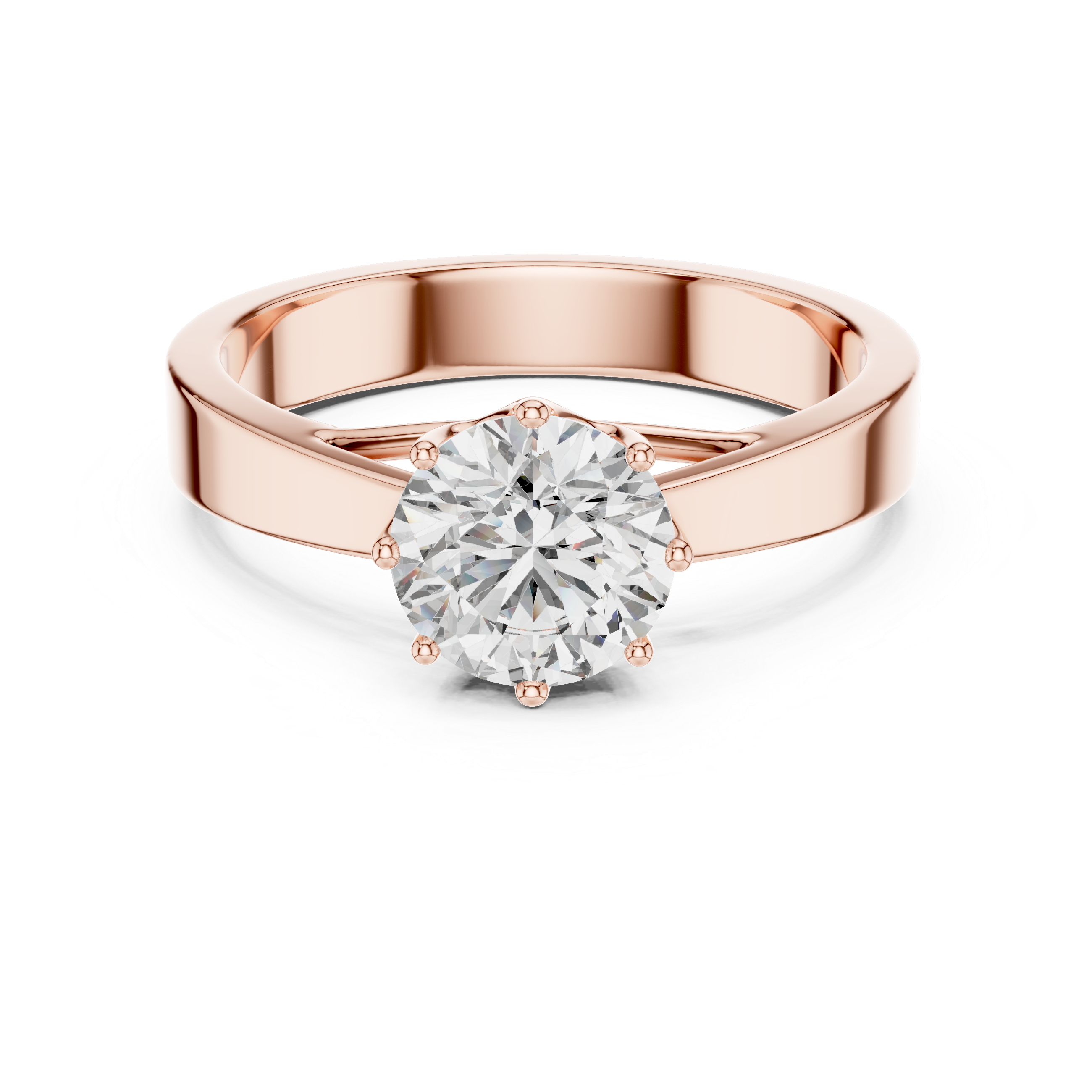 Classic Solitaire Engagement Ring with Round Brilliant Center Stone