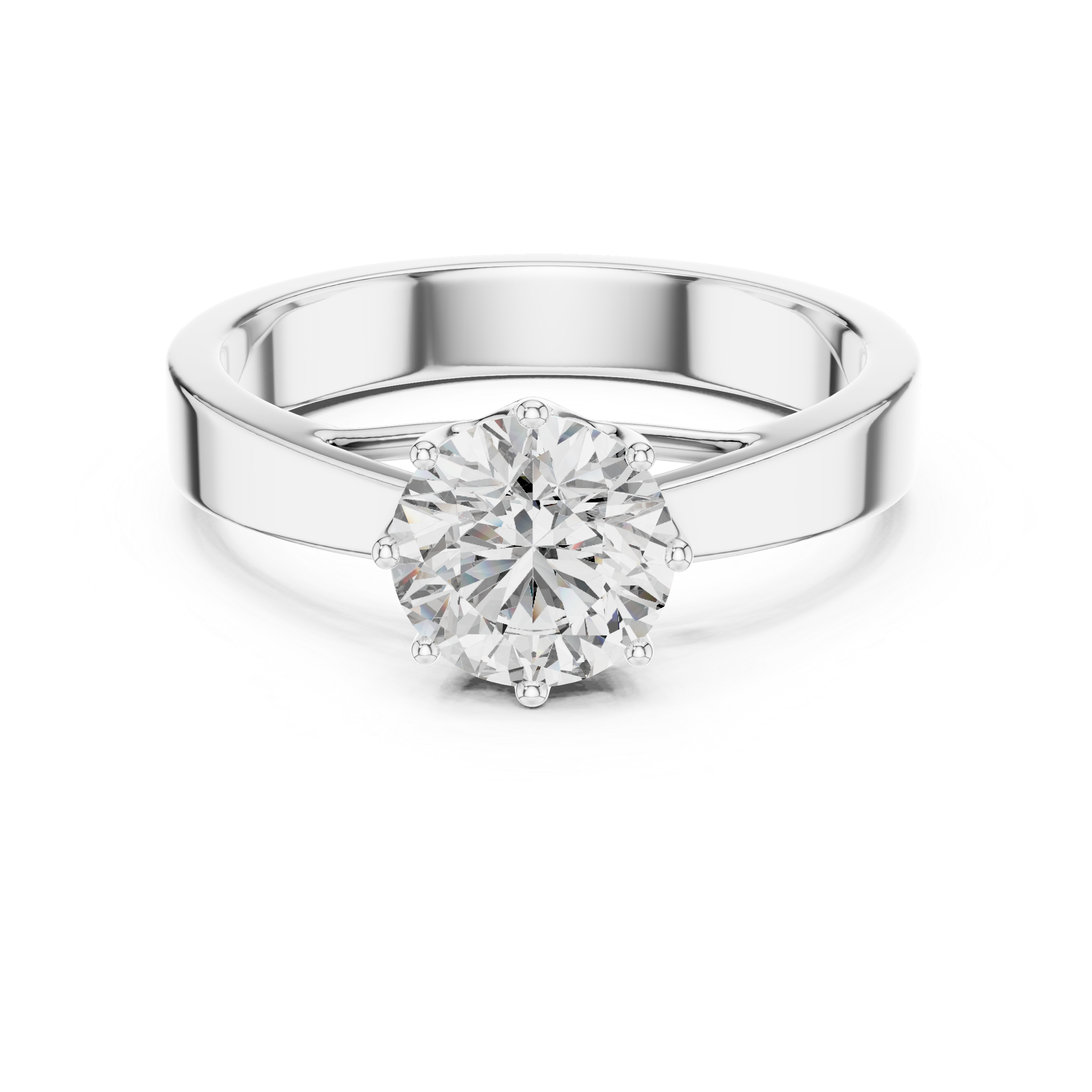 Classic Solitaire Engagement Ring with Round Brilliant Center Stone