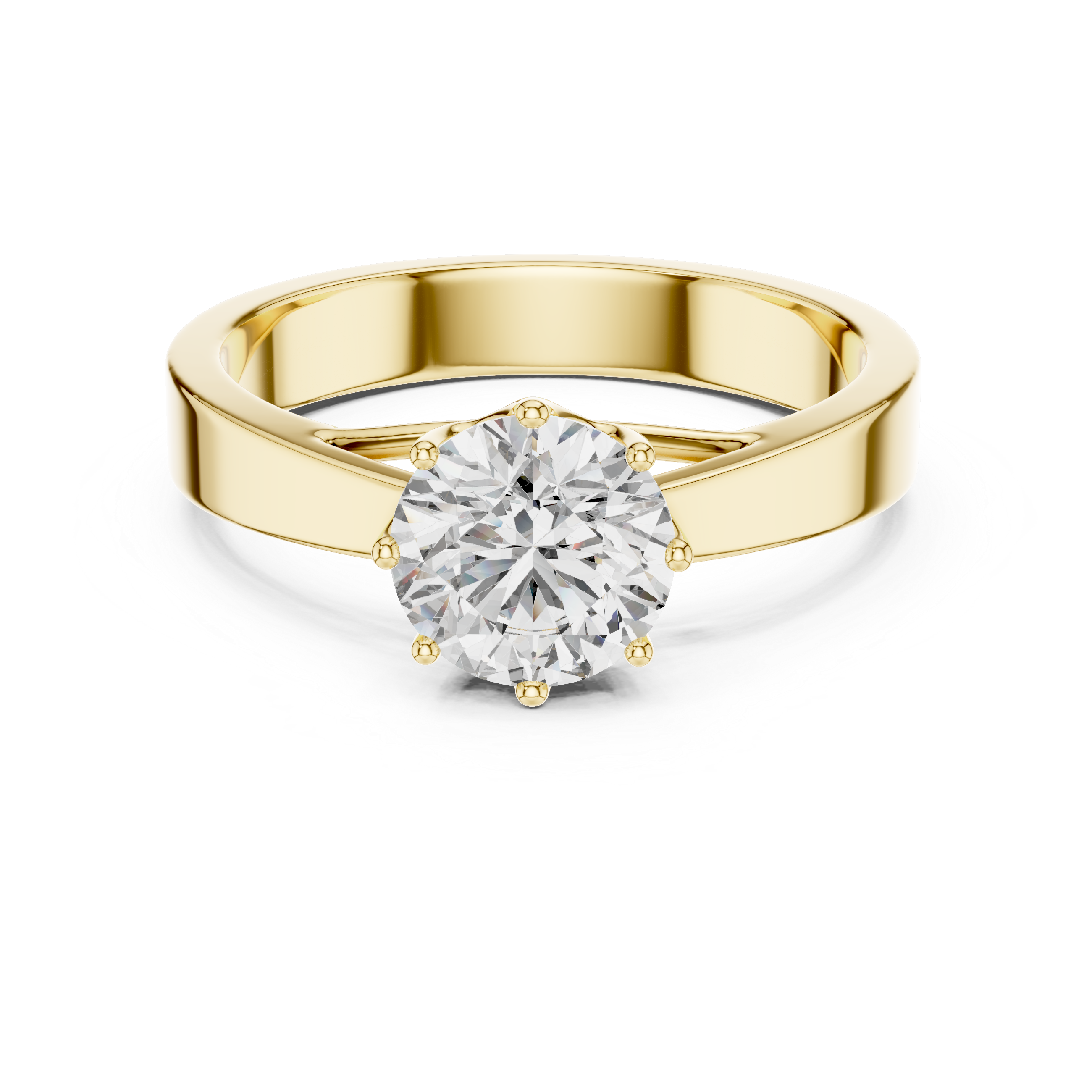 Classic Solitaire Engagement Ring with Round Brilliant Center Stone
