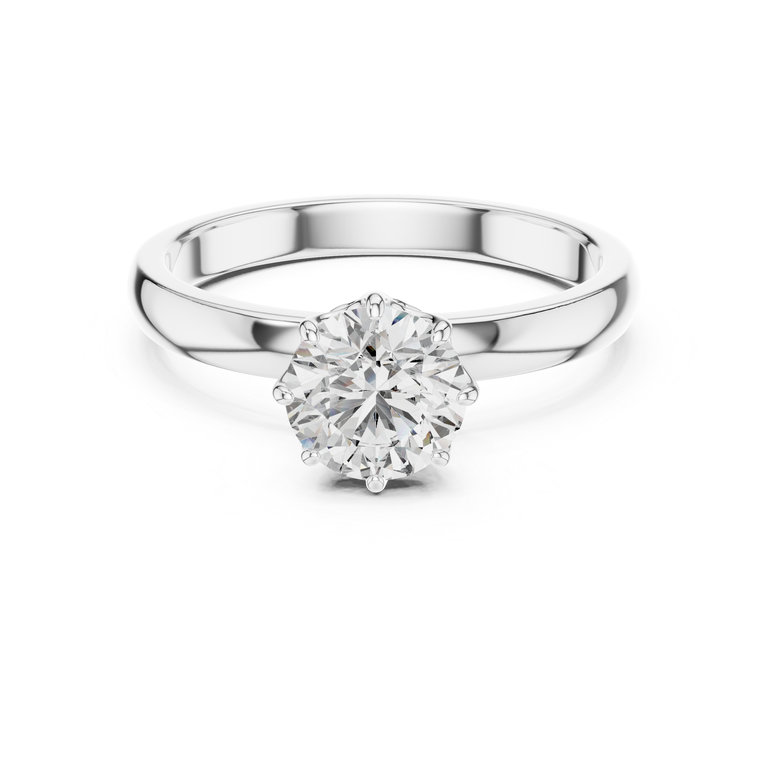Classic Cathedral Solitaire Engagement Ring with Crown Basket Setting