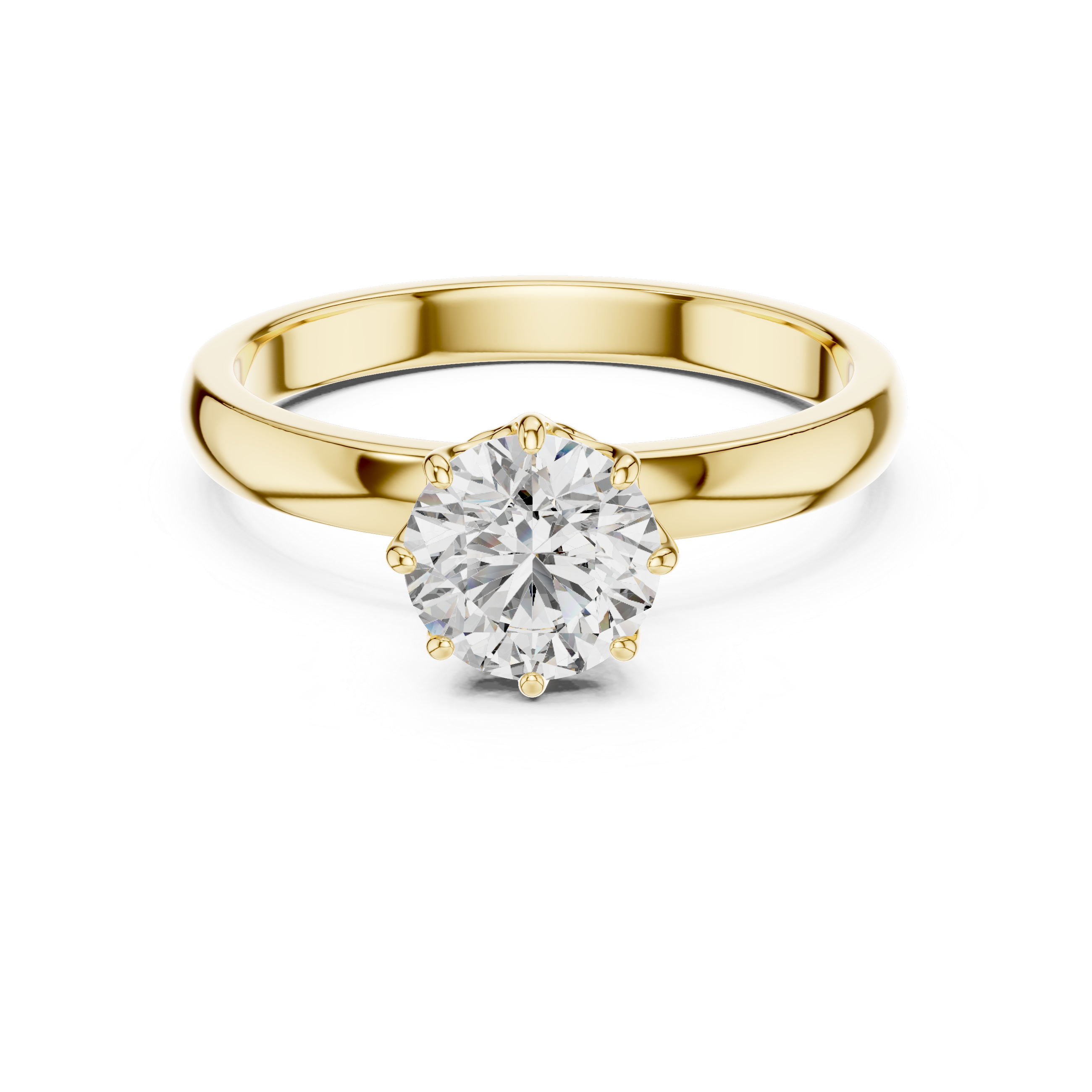 Classic Cathedral Solitaire Engagement Ring with Crown Basket Setting