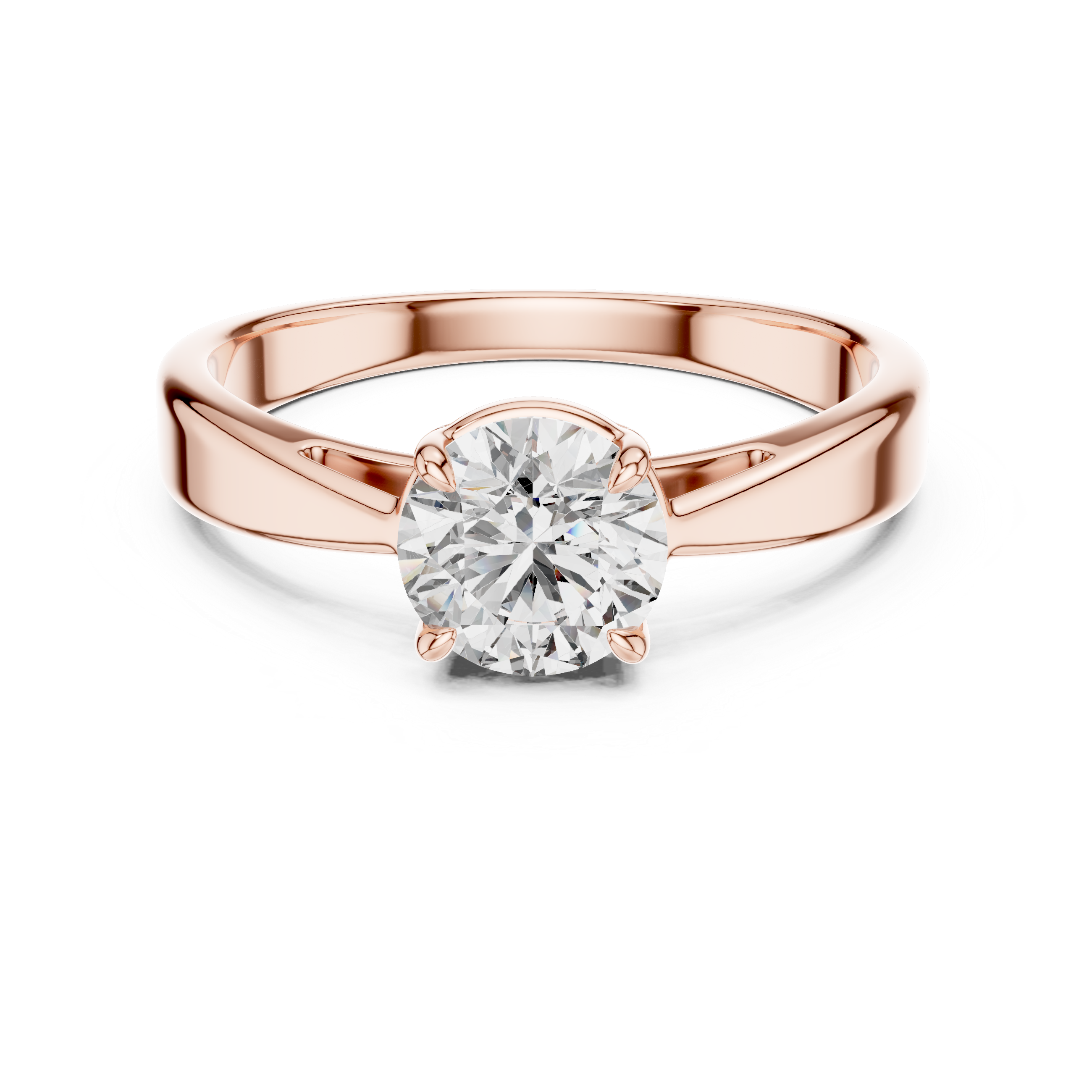 Minimalist Solitaire Engagement Ring with Tapered Split Shoulders