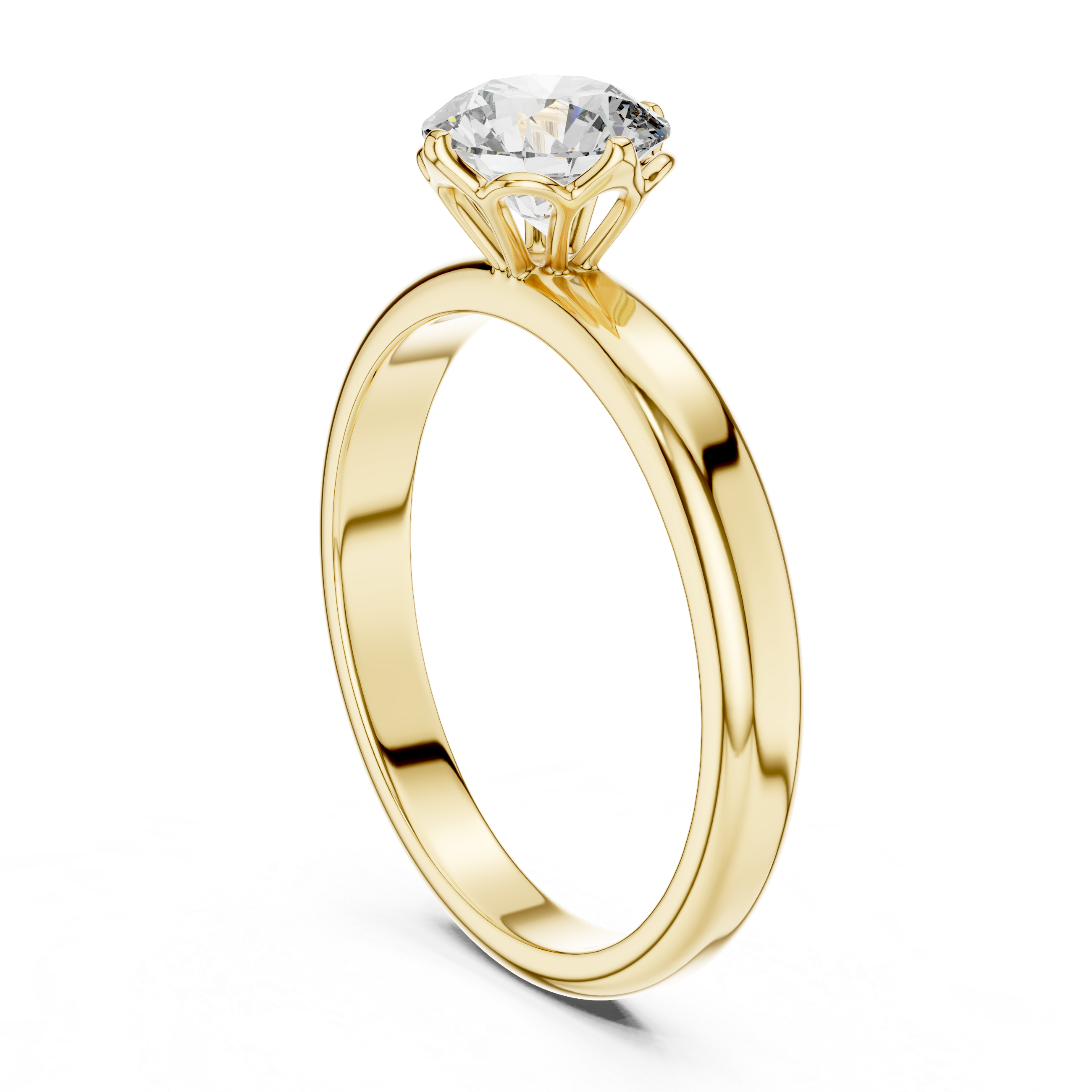 Classic Solitaire Engagement Ring with Hidden Heart Basket Setting