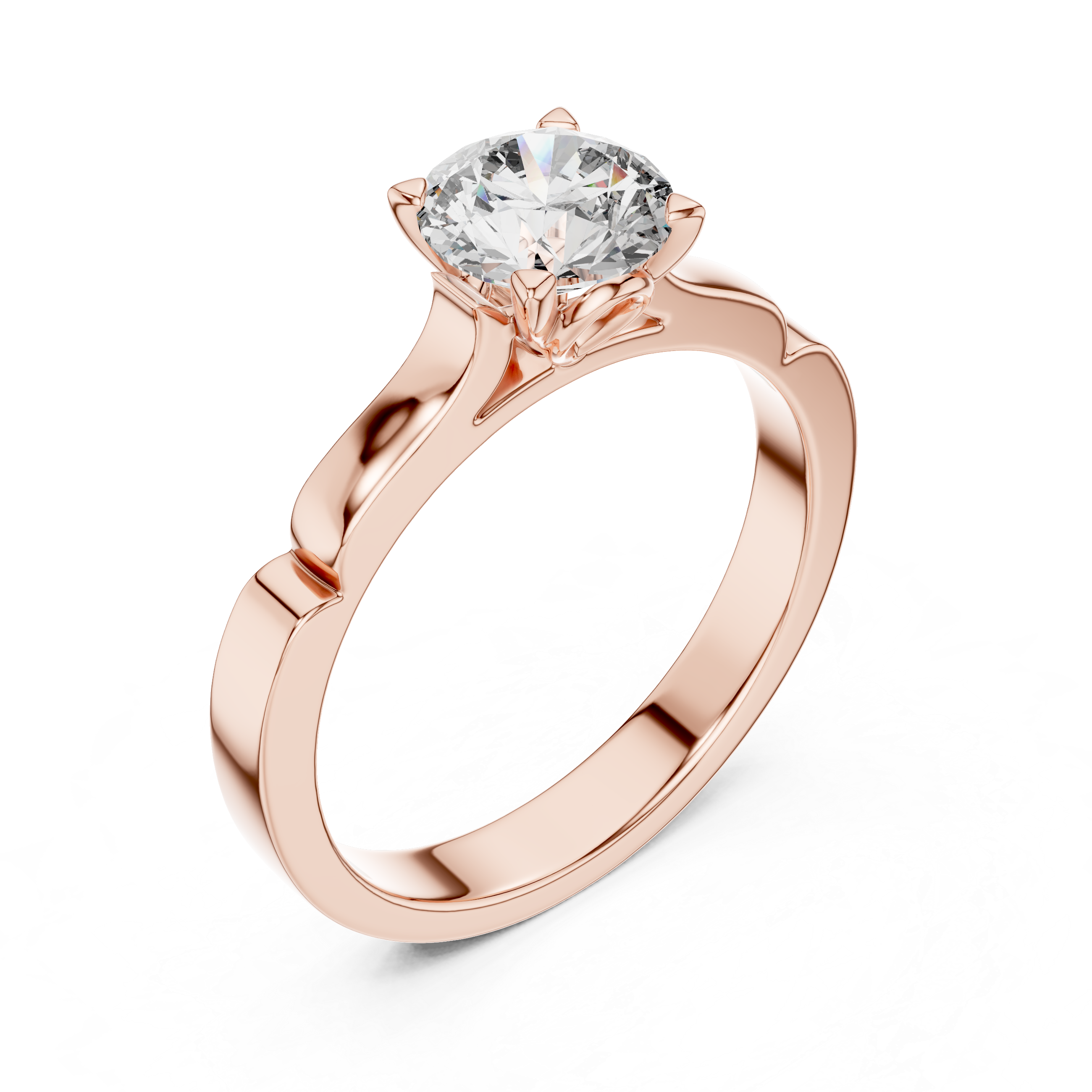 Minimalist Solitaire Engagement Ring with Sculpted Heart Gallery Setting