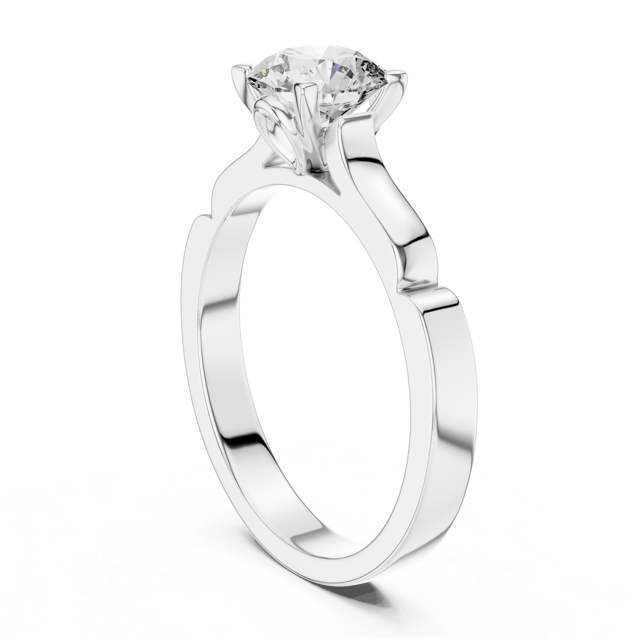 Minimalist Solitaire Engagement Ring with Sculpted Heart Gallery Setting