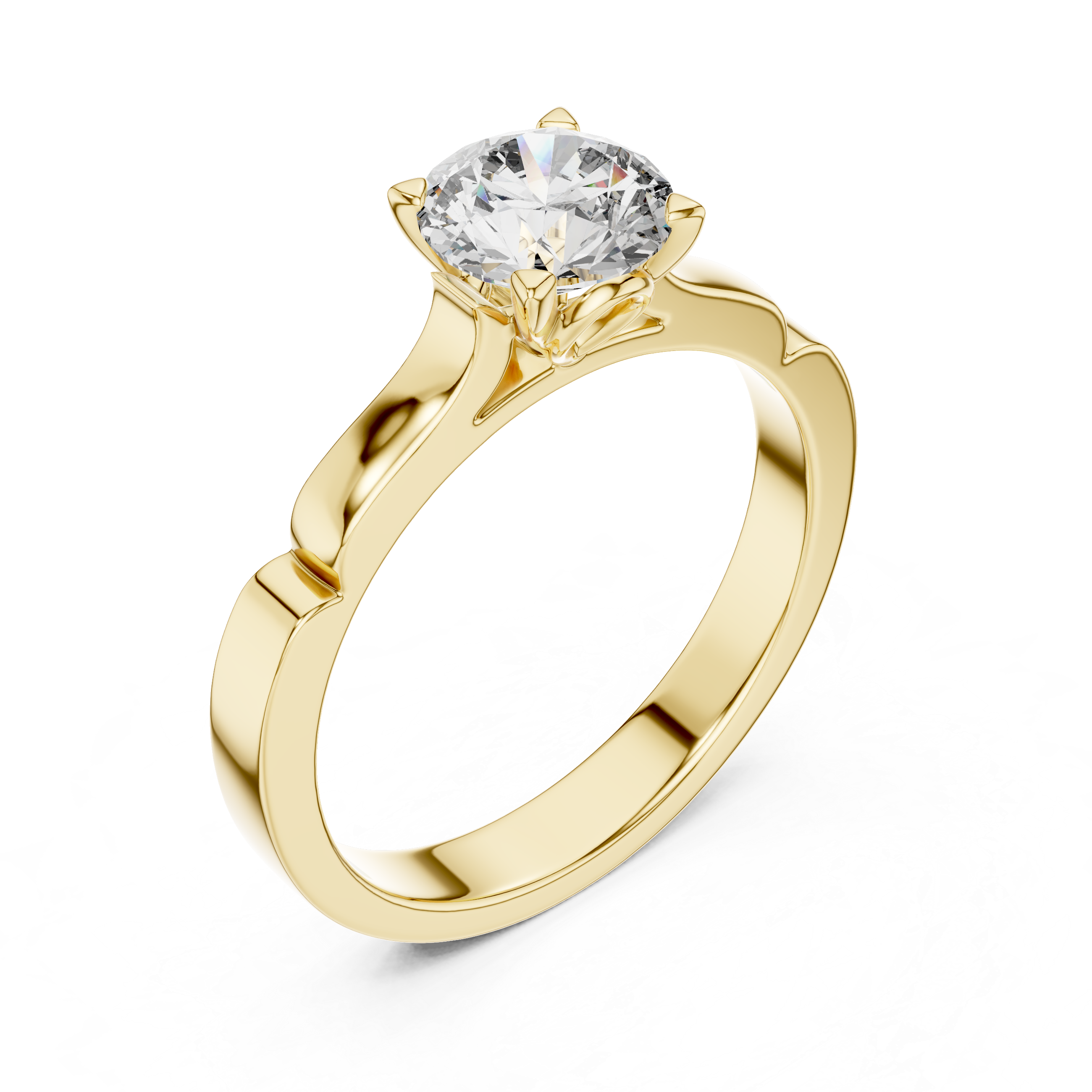 Minimalist Solitaire Engagement Ring with Sculpted Heart Gallery Setting