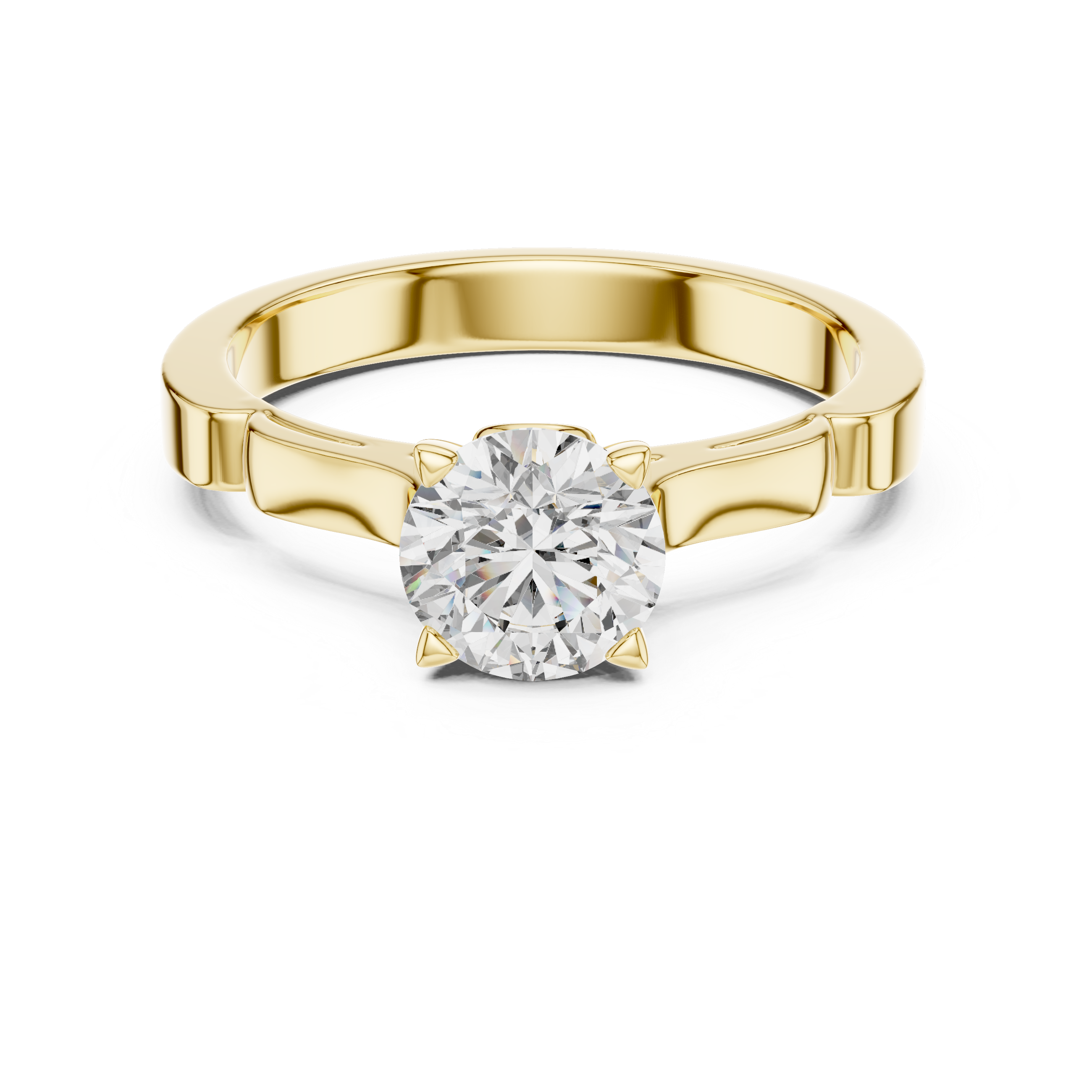 Minimalist Solitaire Engagement Ring with Sculpted Heart Gallery Setting