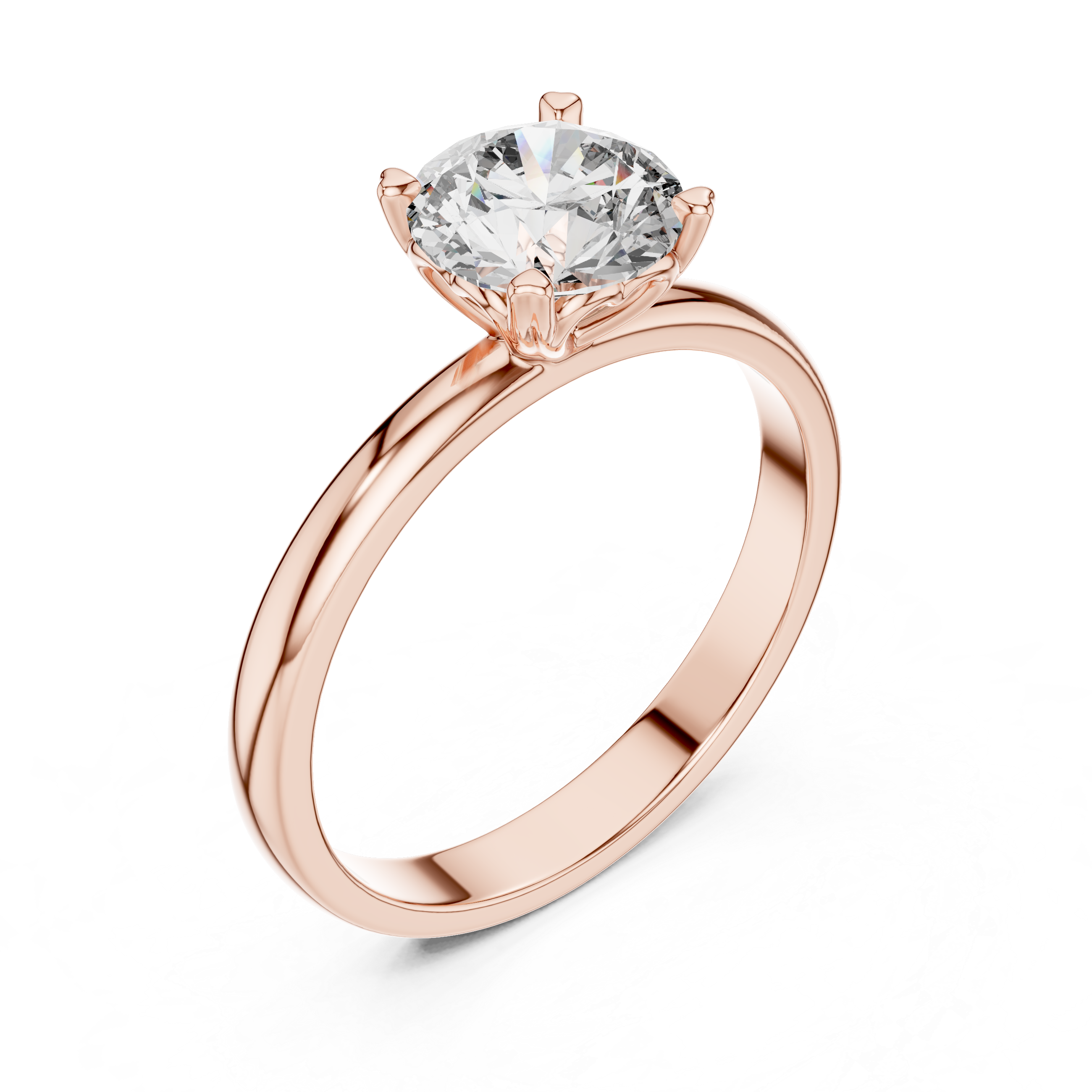 Minimalist Heart Gallery Solitaire Engagement Ring with Classic Round Center Stone
