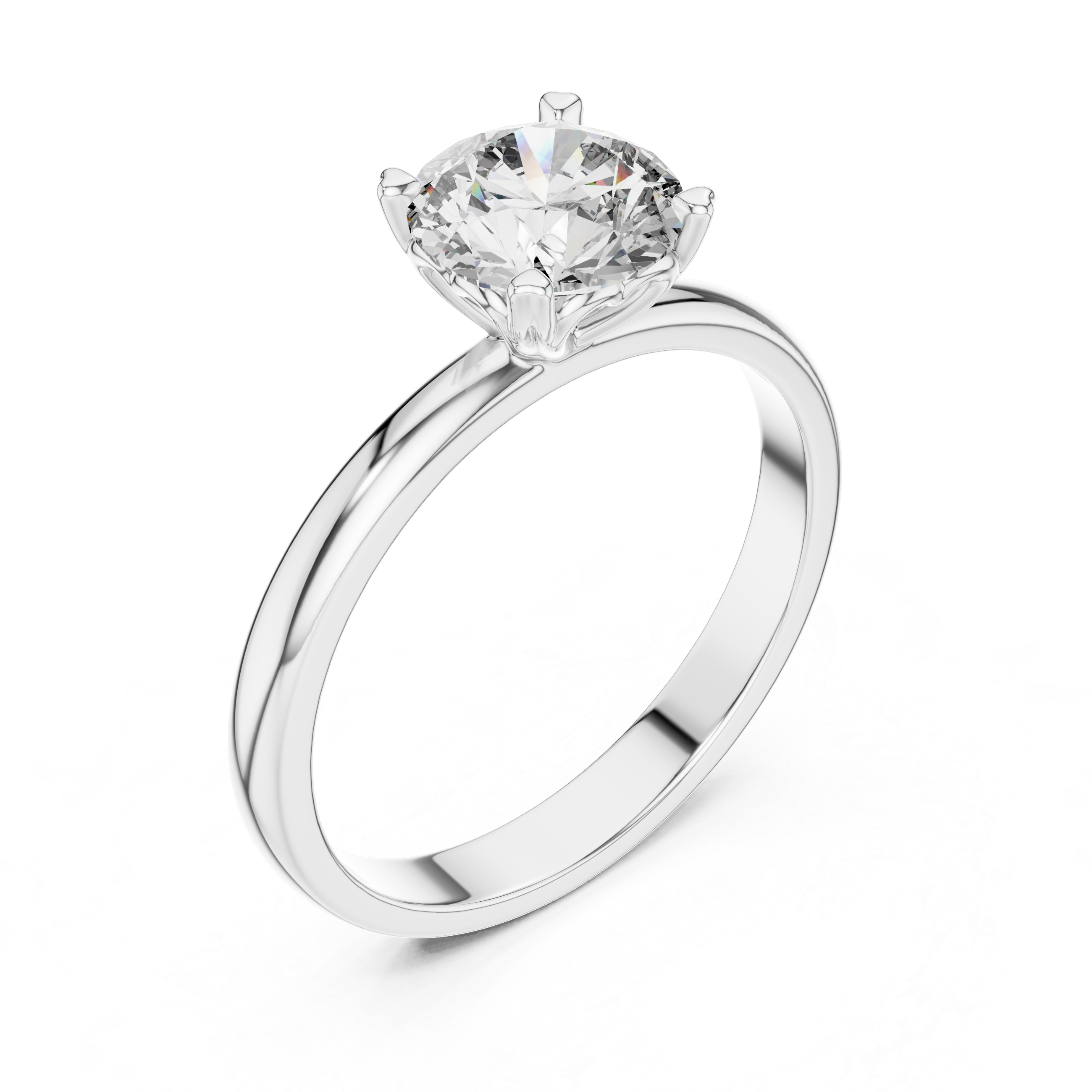 Minimalist Heart Gallery Solitaire Engagement Ring with Classic Round Center Stone