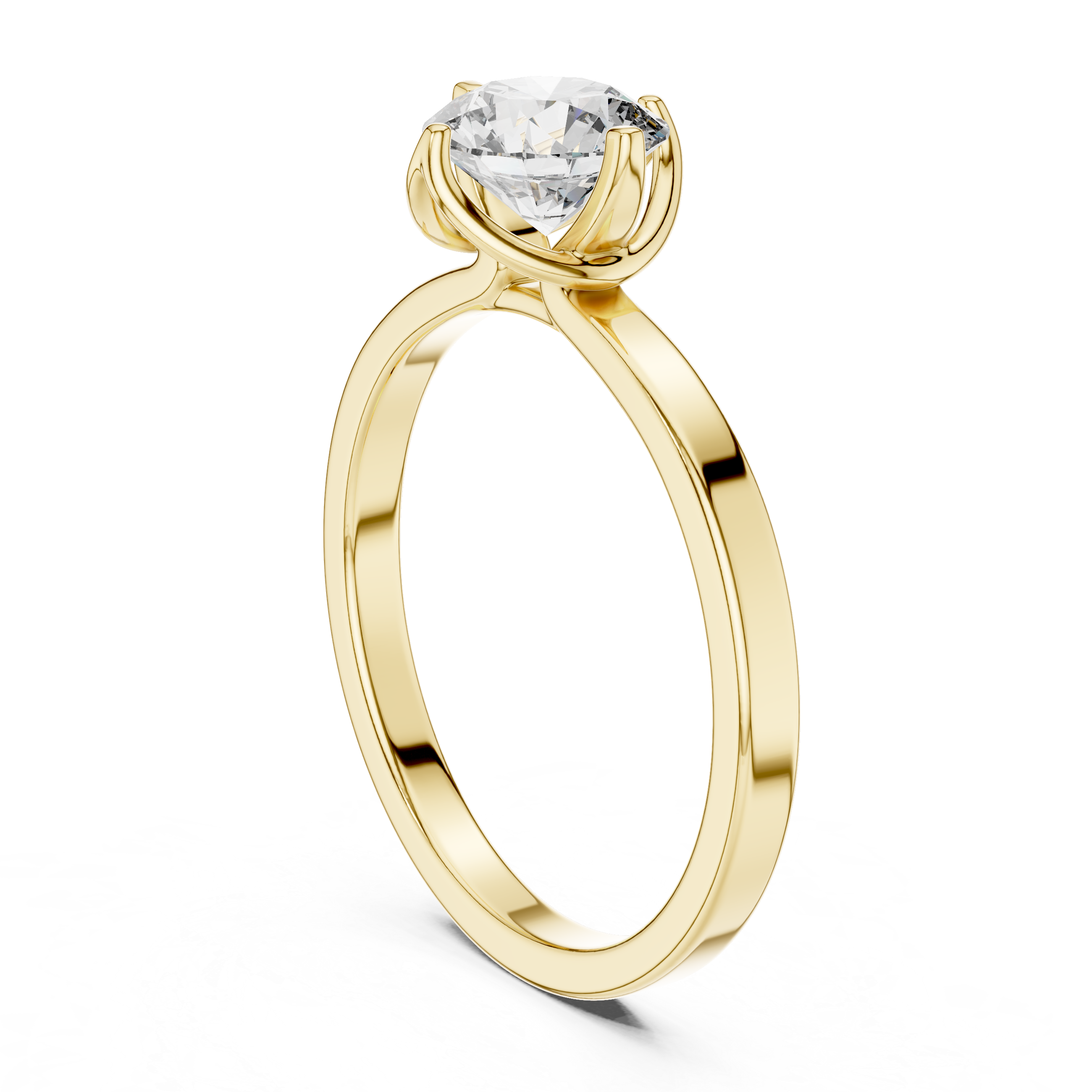 Minimalist Cathedral Solitaire Engagement Ring with Round Brilliant Stone