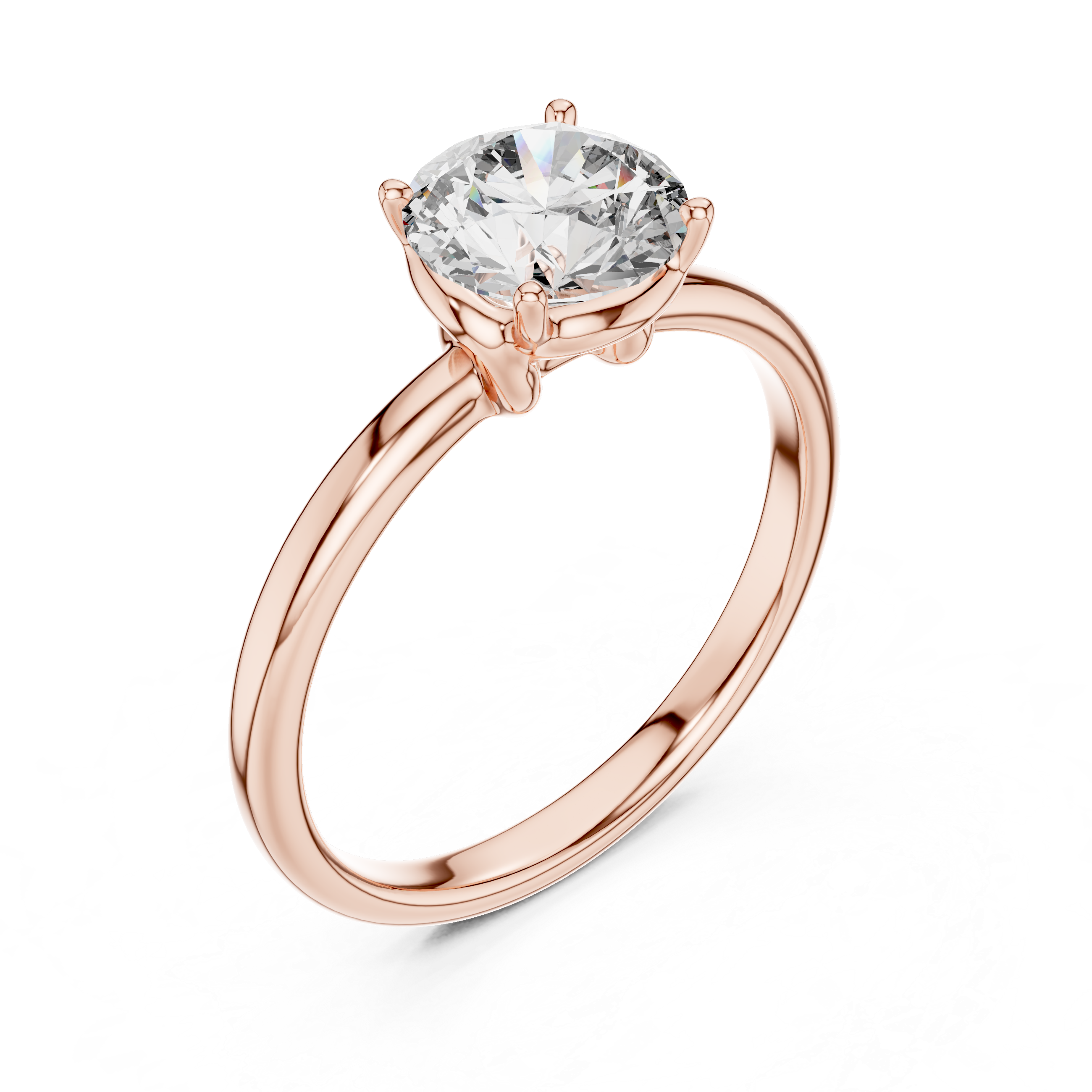 Classic Solitaire Engagement Ring with Round Brilliant Diamond