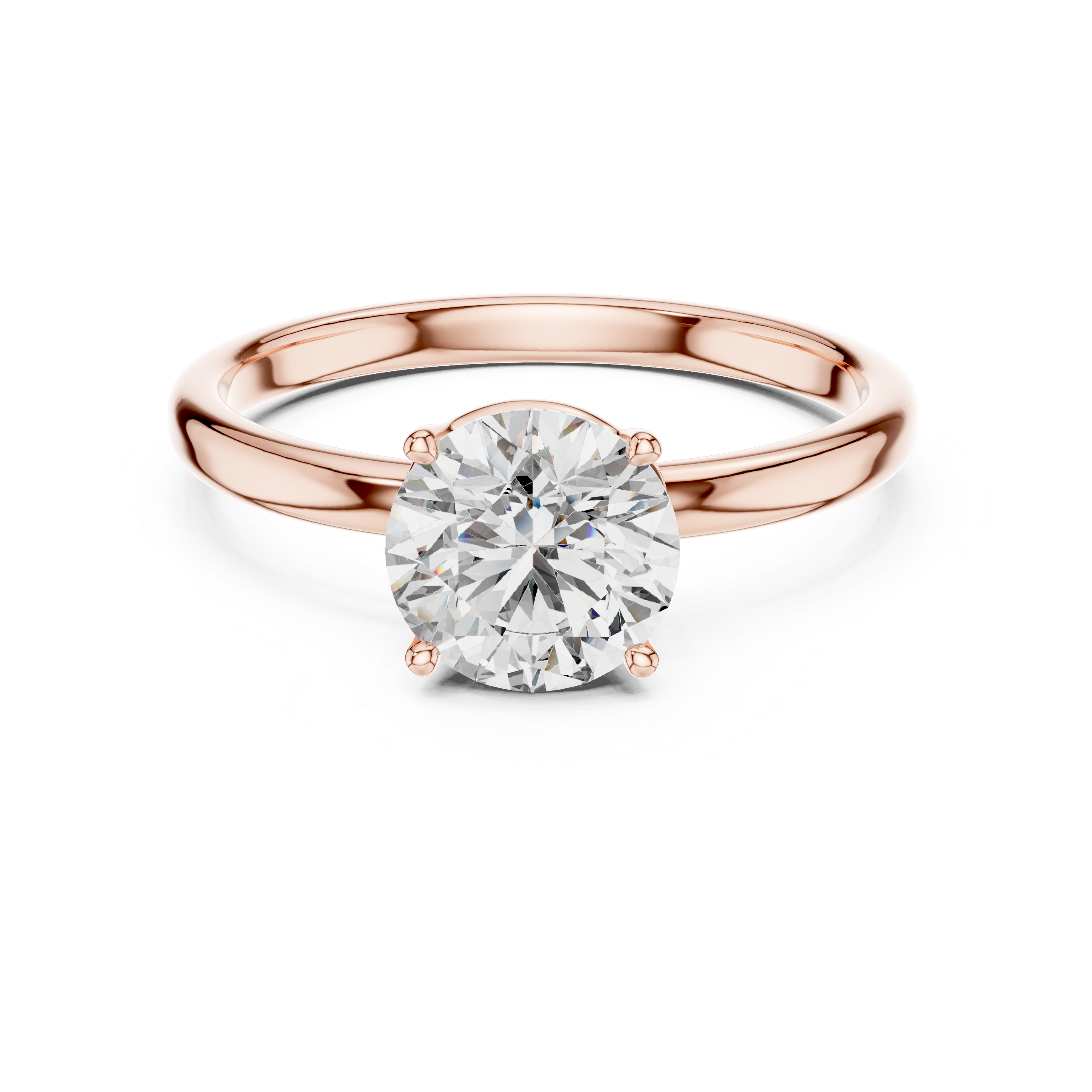 Classic Solitaire Engagement Ring with Round Brilliant Diamond